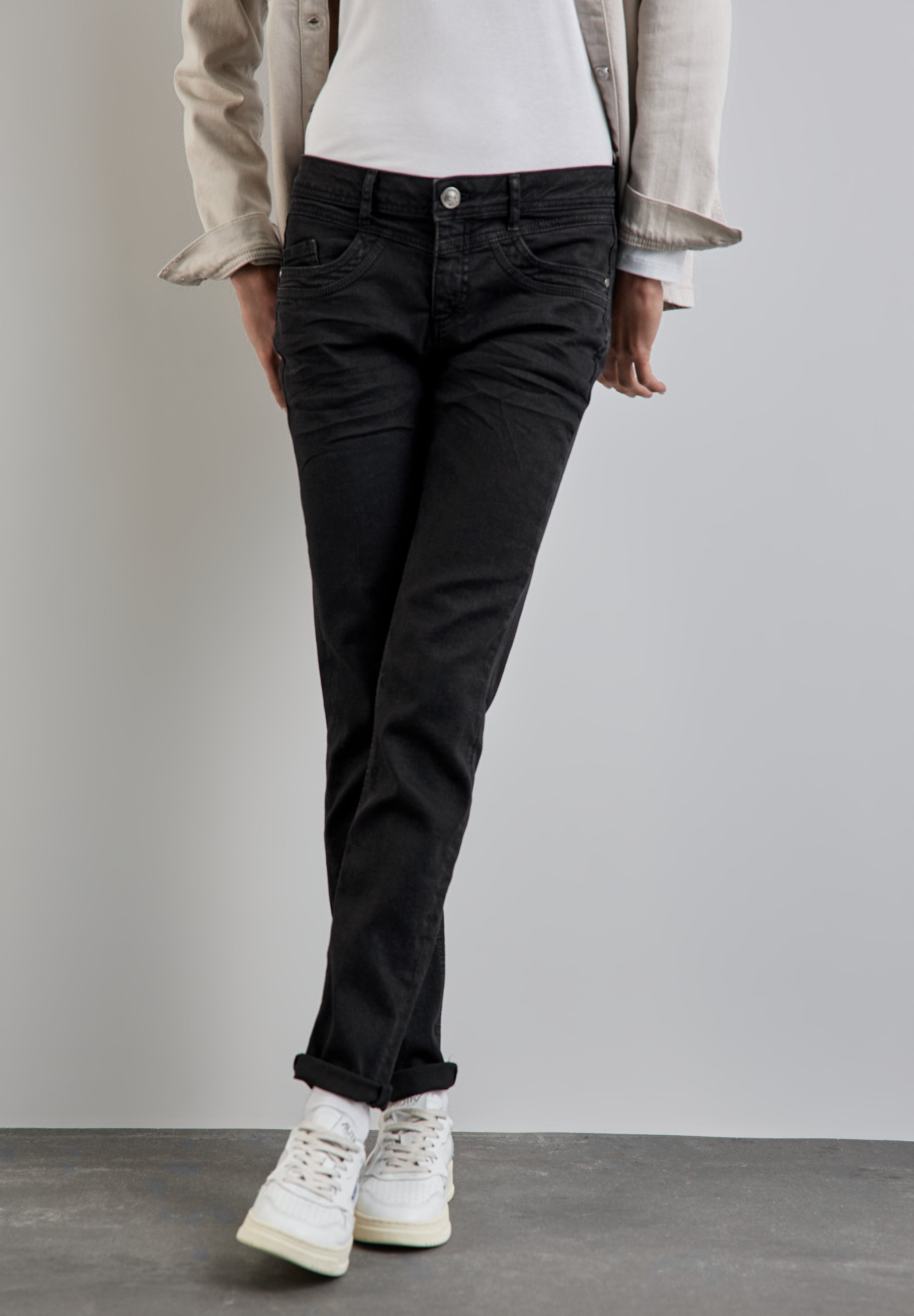 Street One Damen Hosen Deep Blac