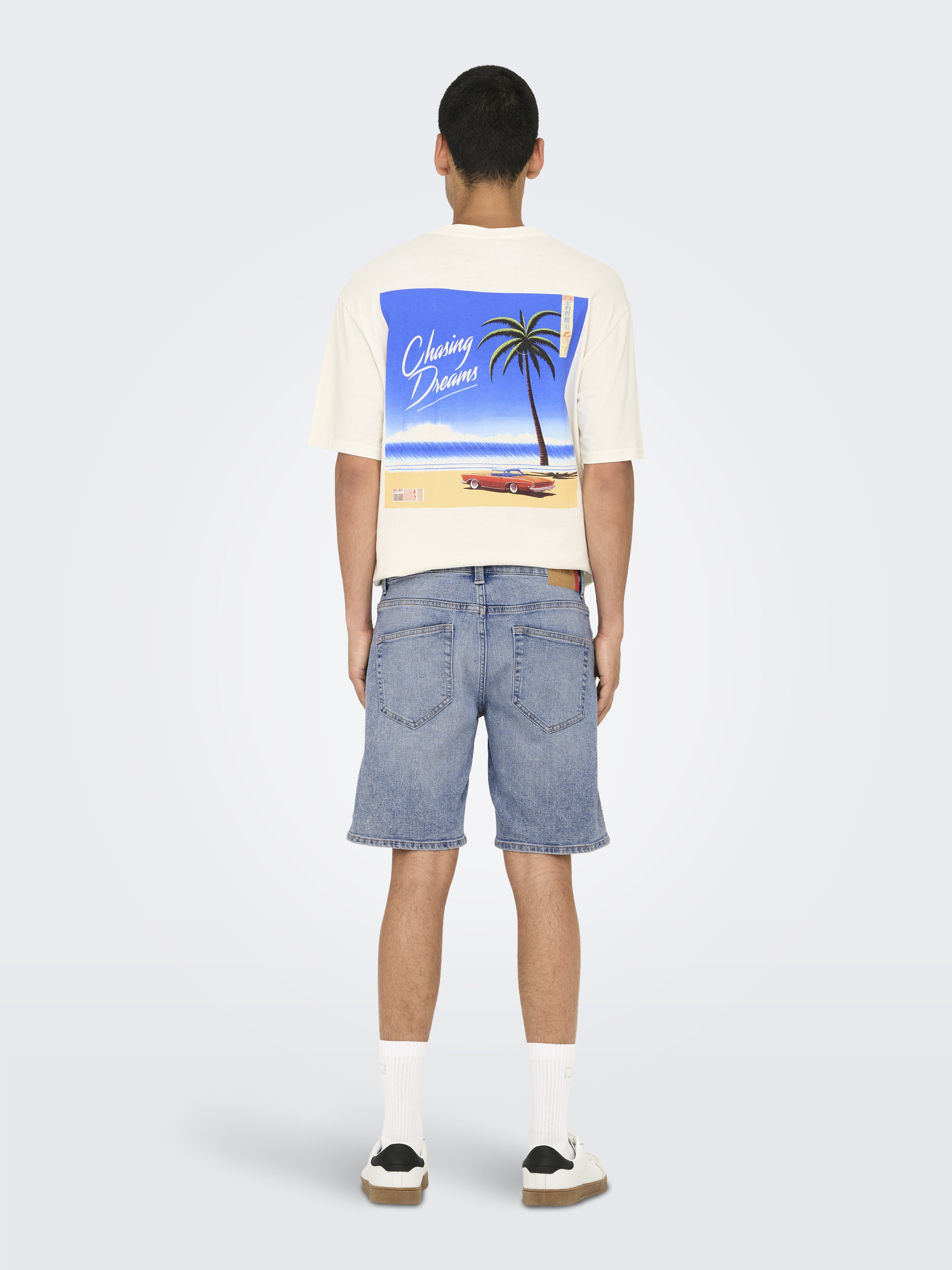 Only & Sons Herren Shorts Light Blue Deni