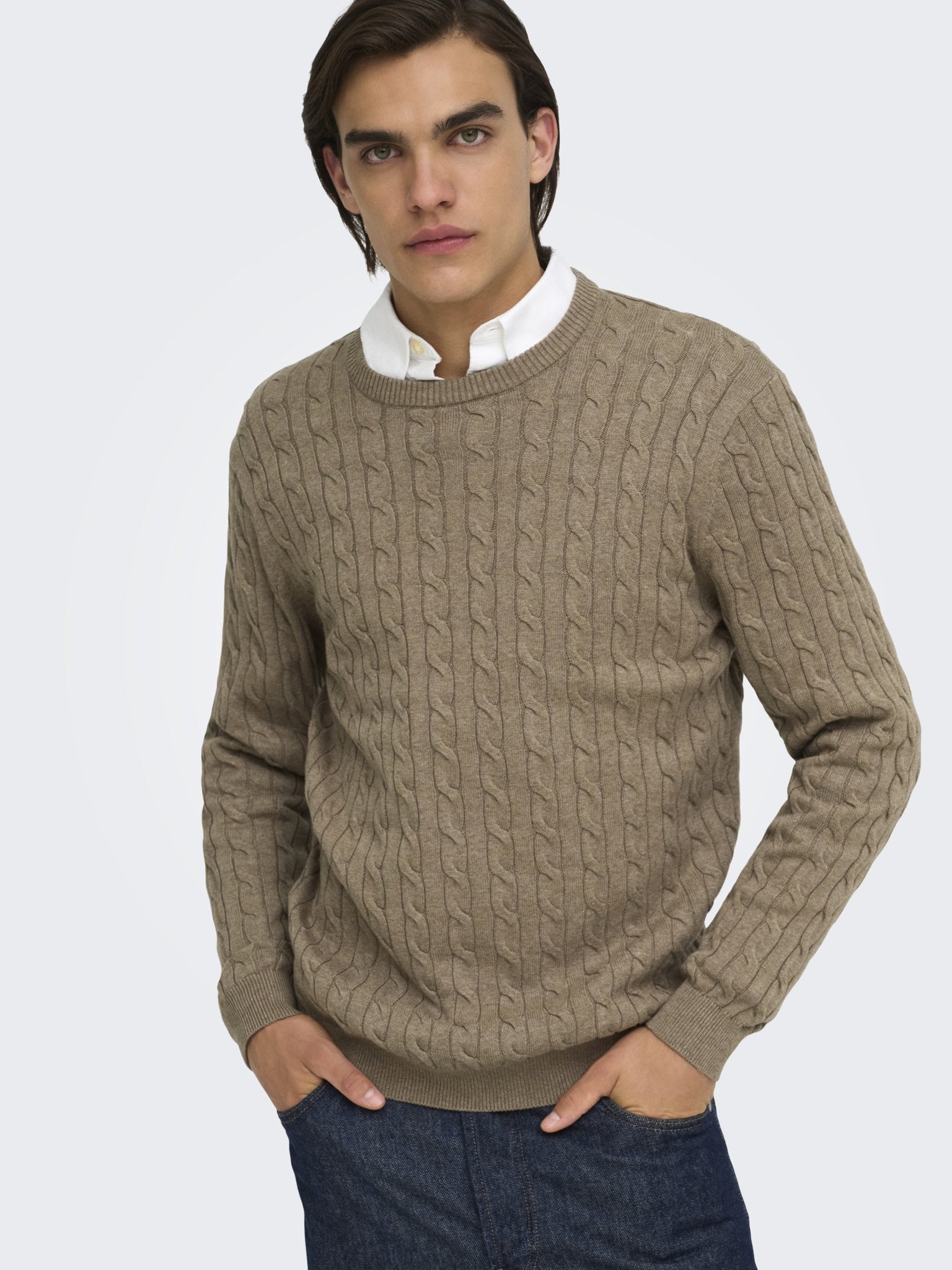 Only & Sons Herren Pullover Desert Taupe/Me