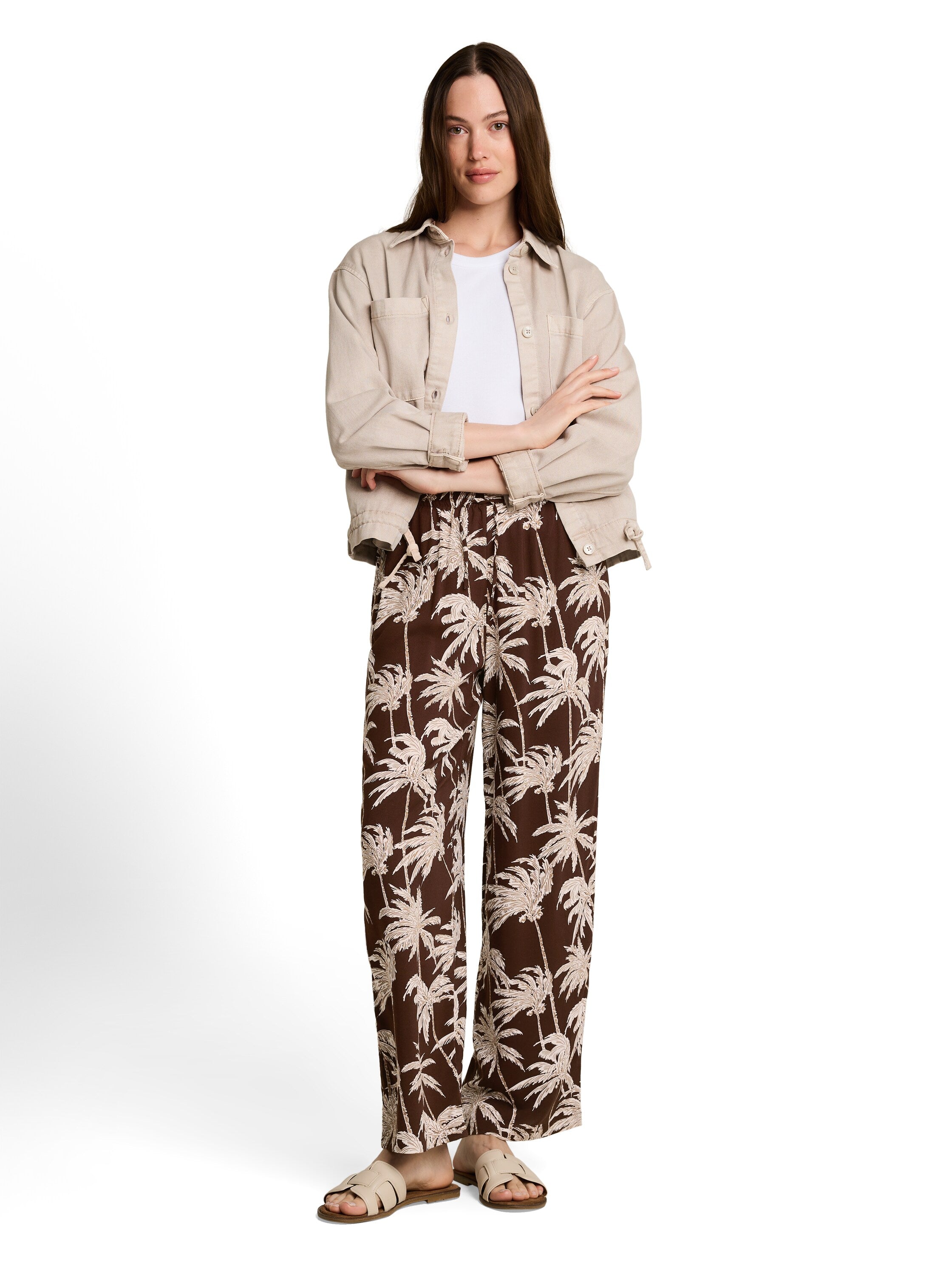 Tom Tailor denim Damen Hosen Brown Palmtree