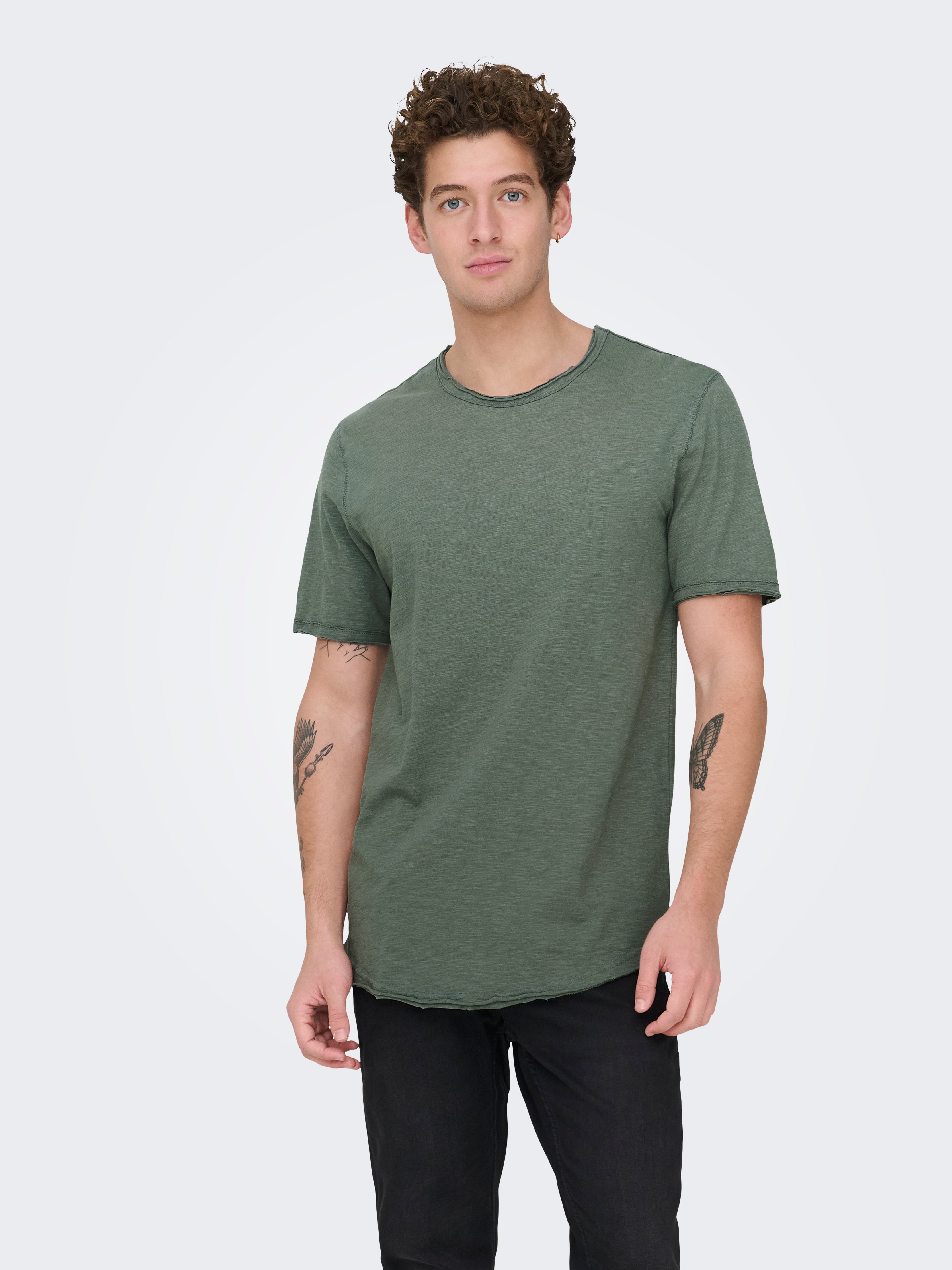 Only & Sons Herren T-Shirts kurz Castor Gray