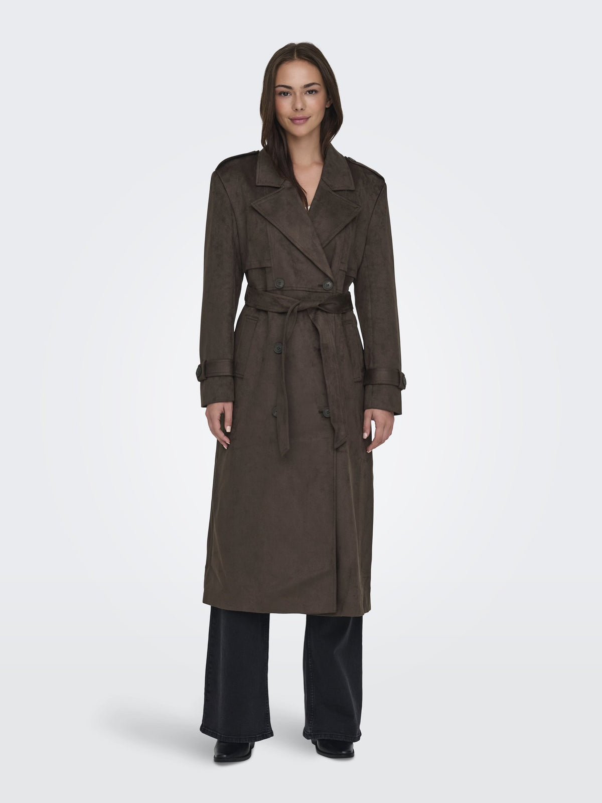 Only Damen Mantel Chocolate Brown