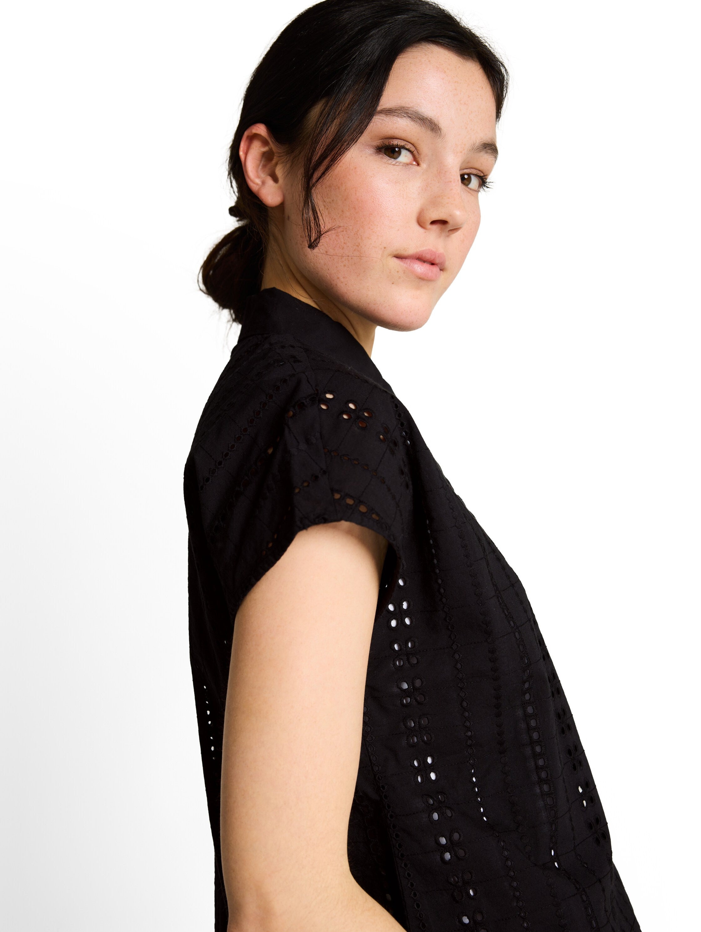 Tom Tailor denim Damen Blusen kurz Deep Black