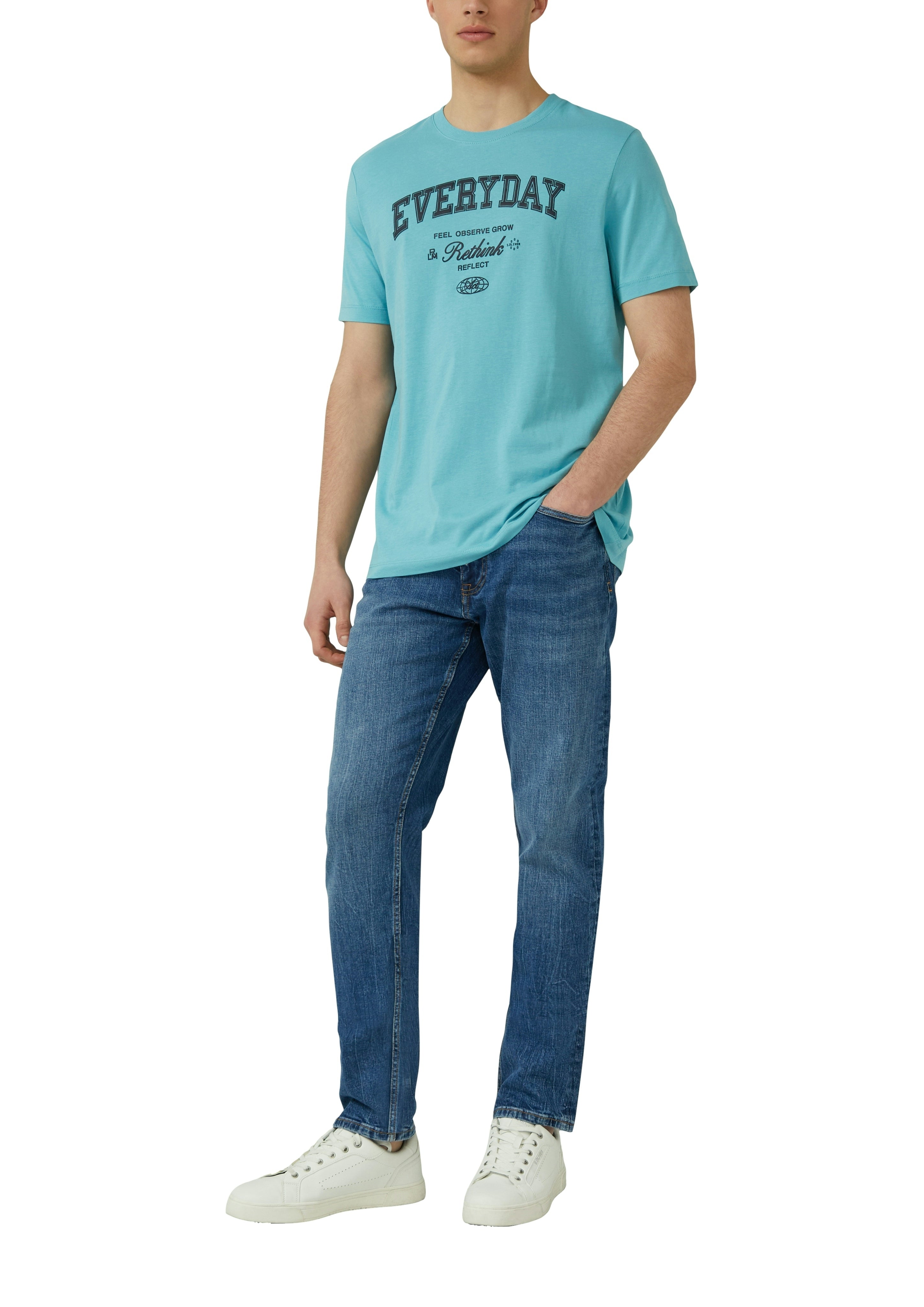 S. Oliver red Herren T-Shirts kurz Blue Green