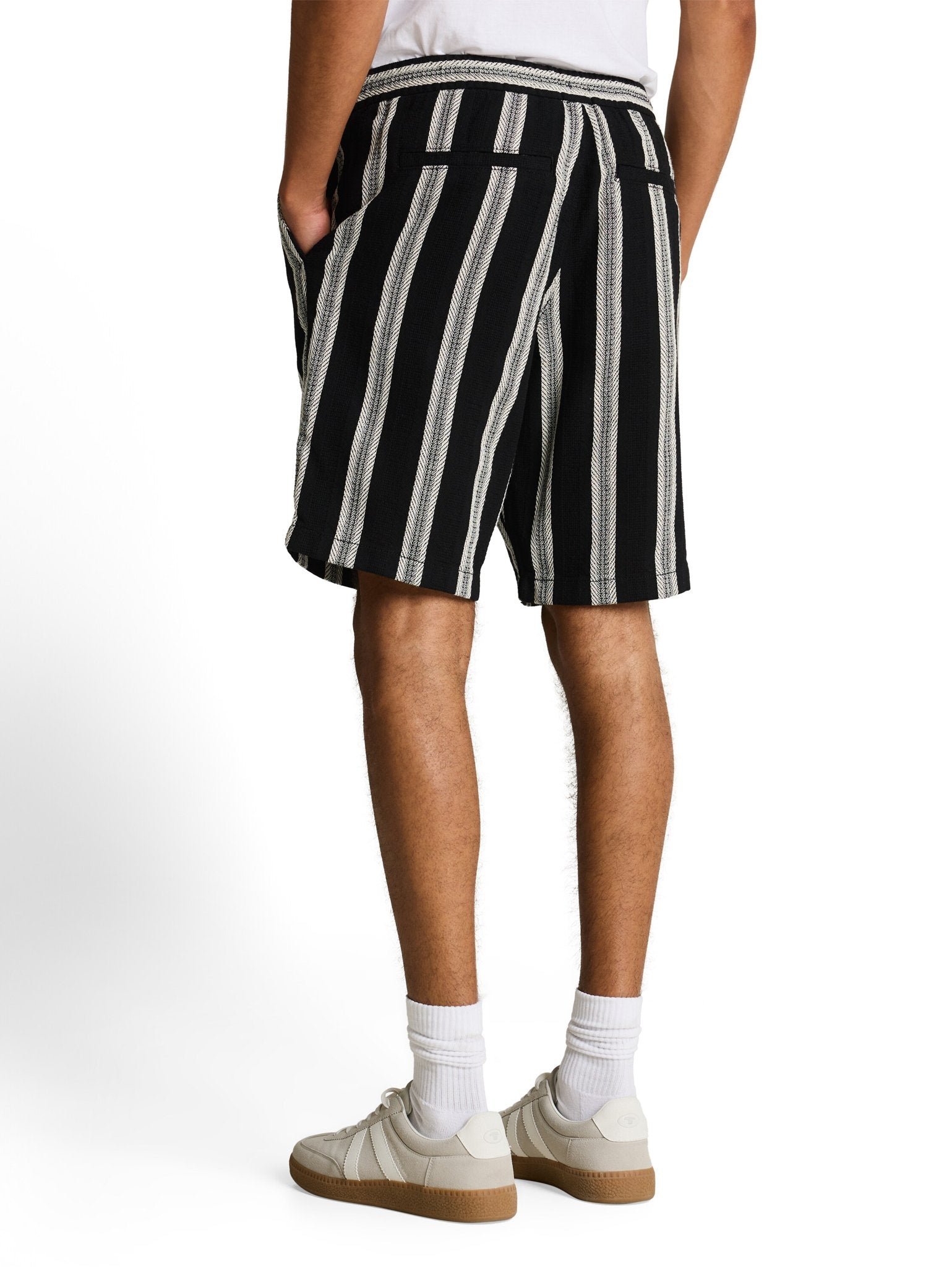 Tom Tailor denim Herren Shorts Black Big Strip