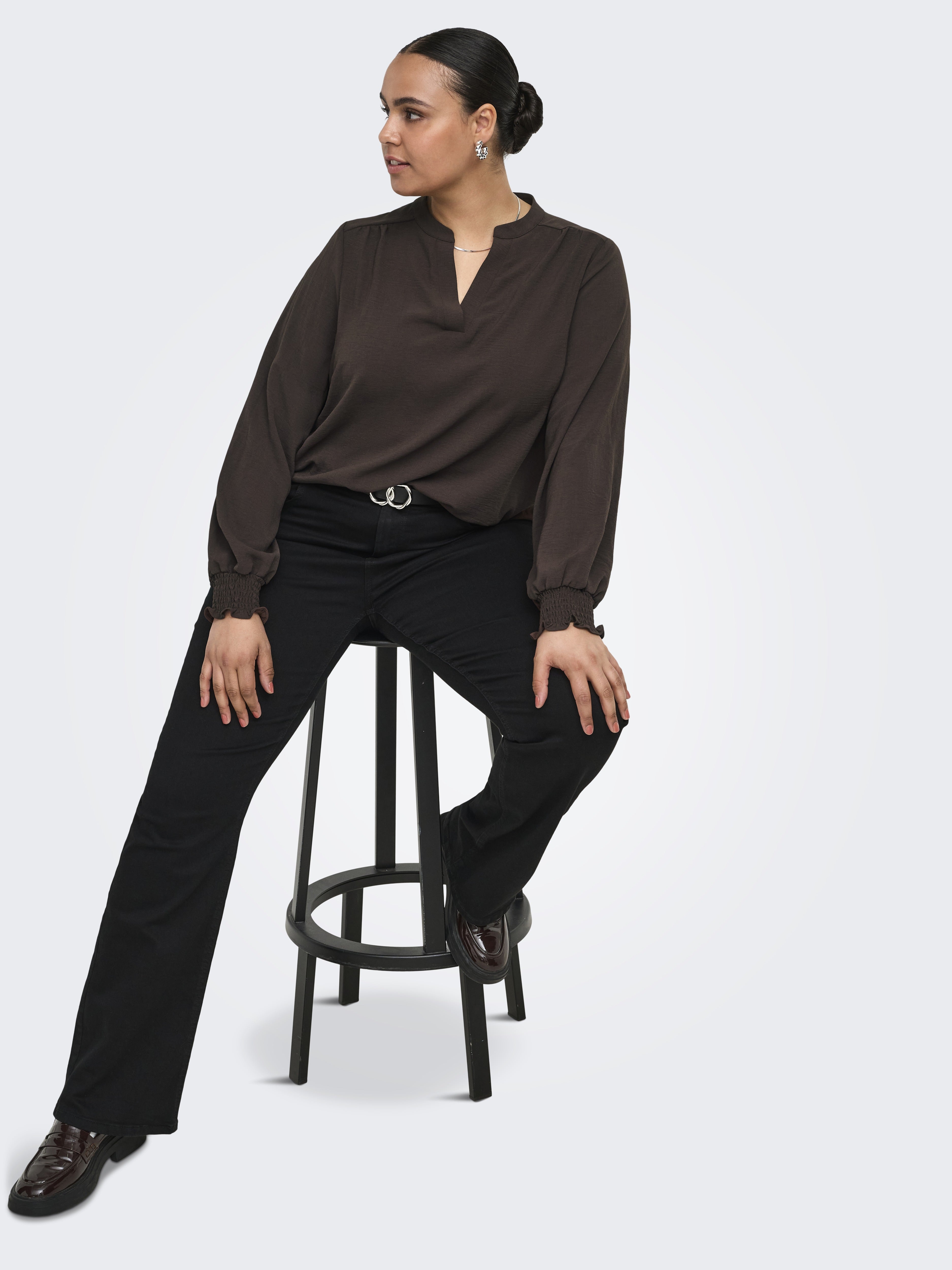 Only Carmakoma Damen T-Shirts Coffee Bean