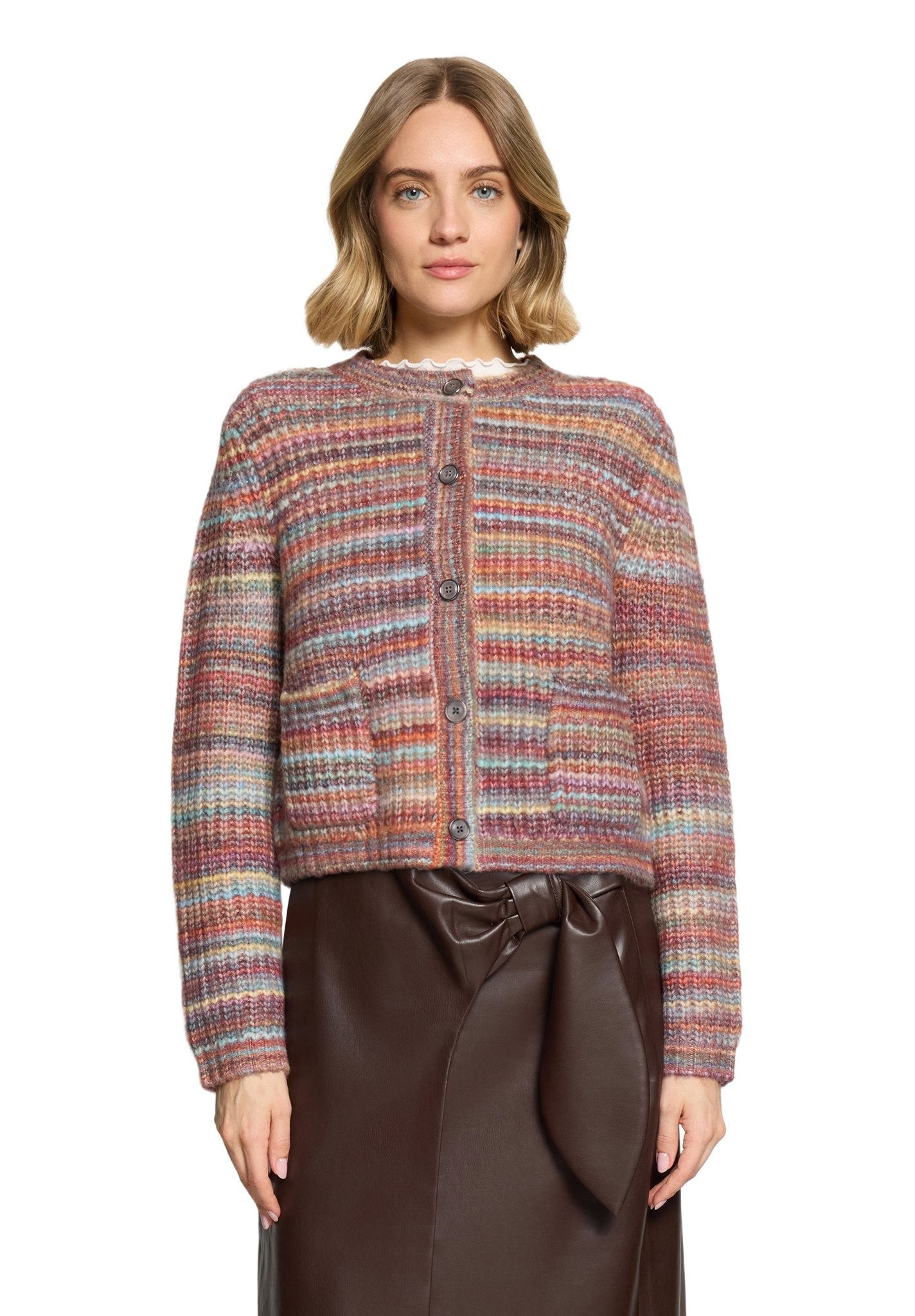 Cartoon Damen Strickjacken Pink/Green