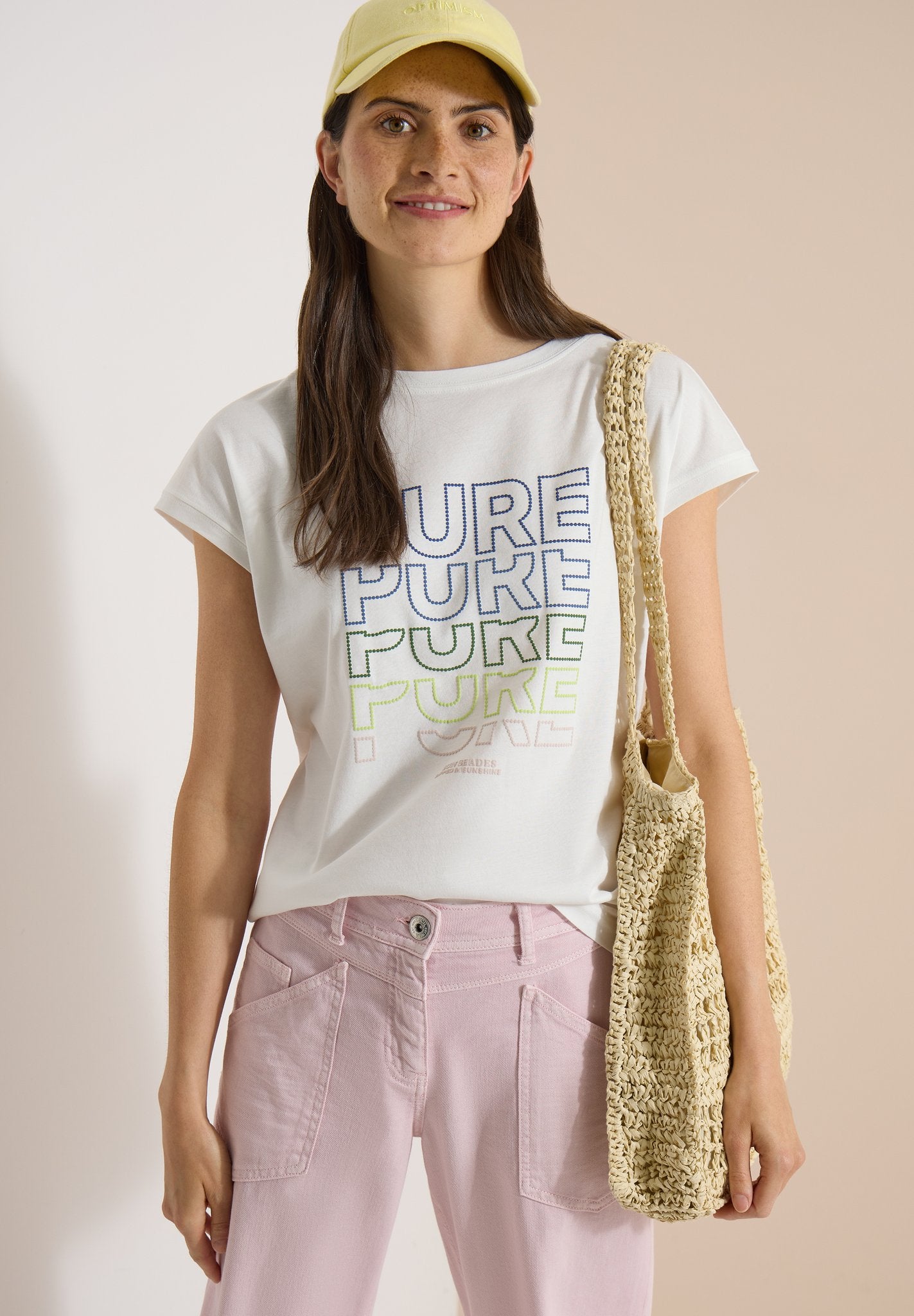 Cecil Damen T-Shirts  Vanilla W