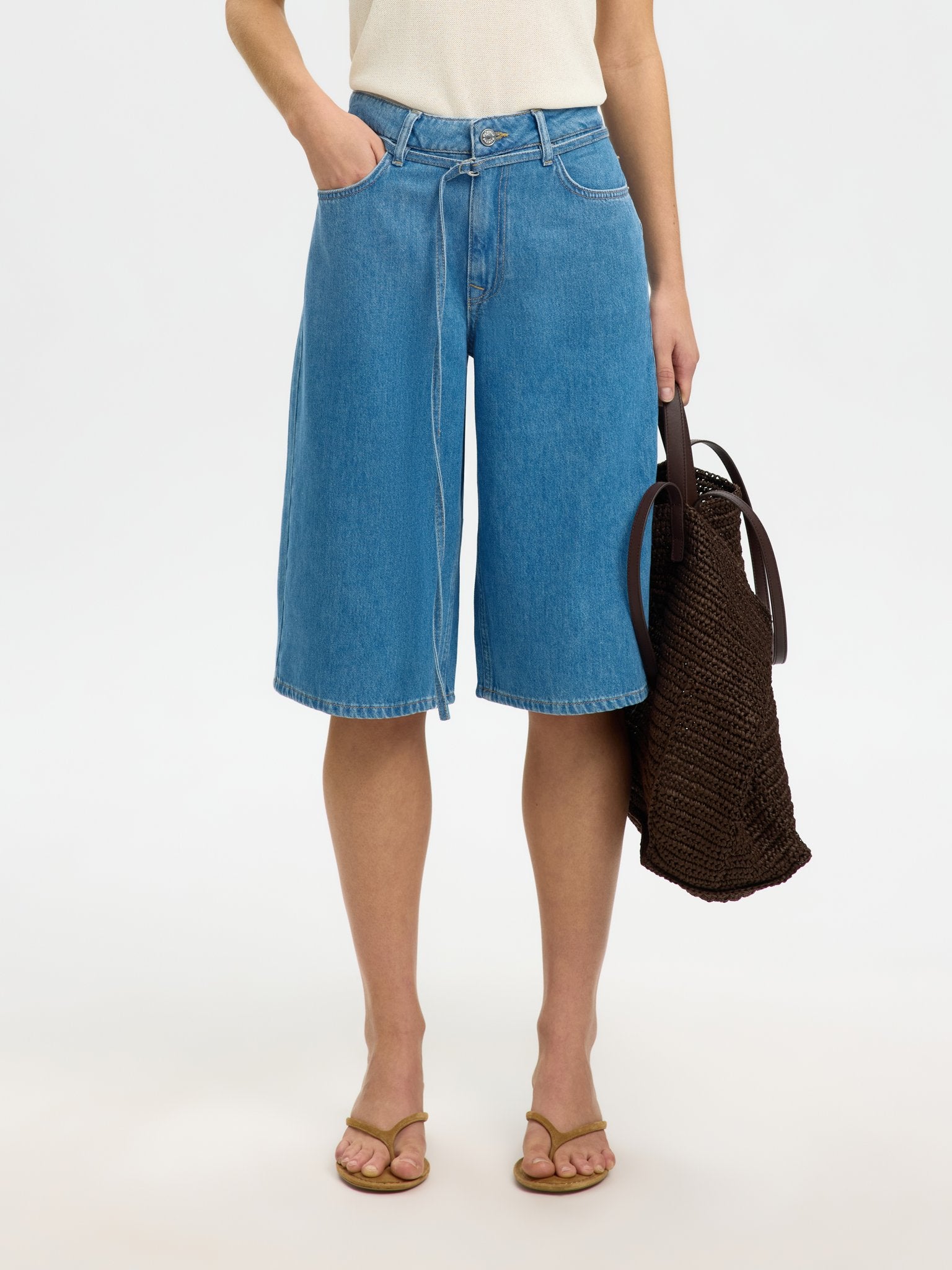 Selected Femme Damen Shorts Medium Blue Den