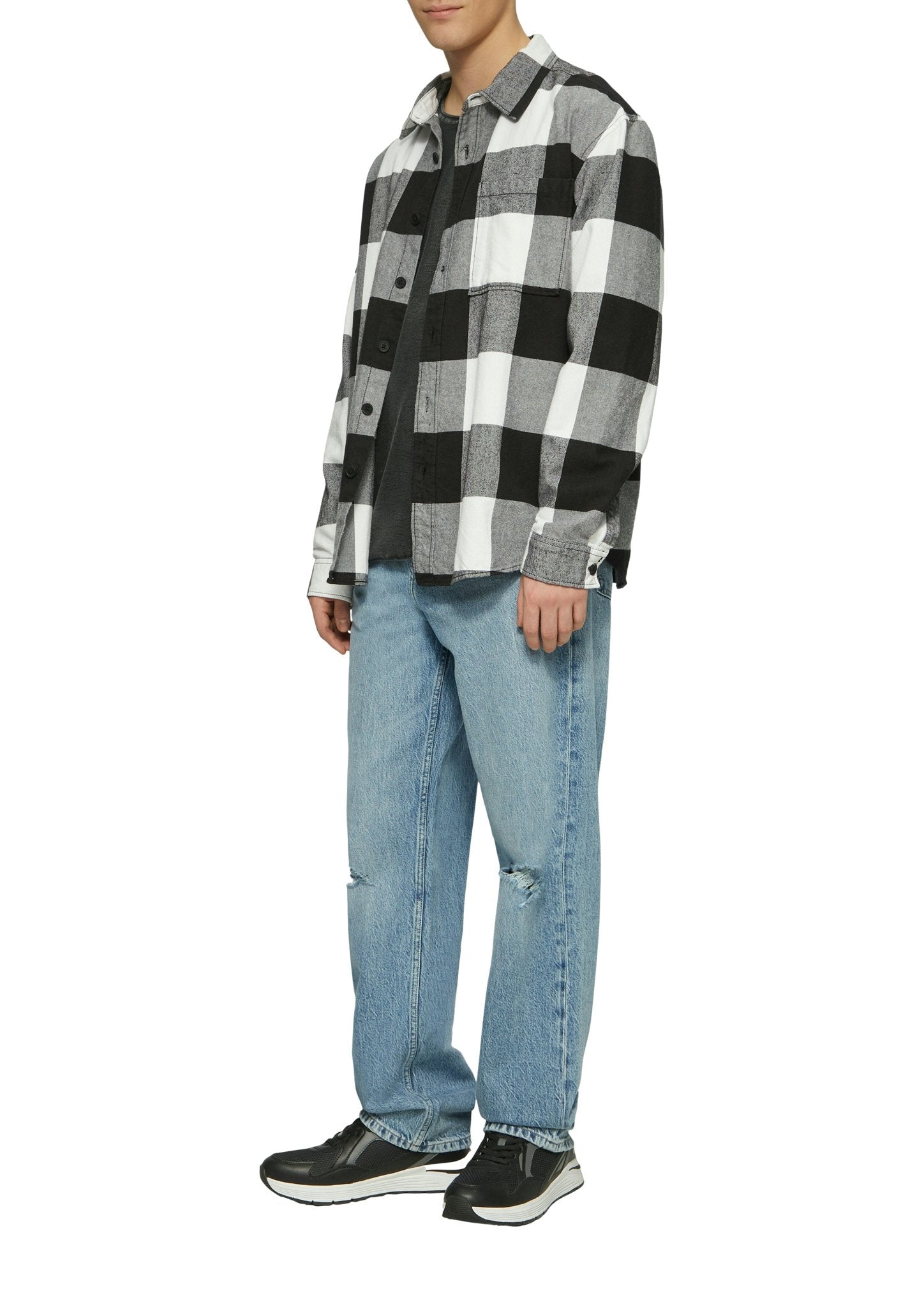 QS by S.Oliver Herren Pullover  Grey/Black