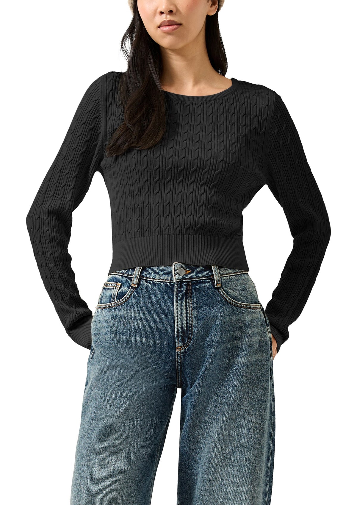 QS by S.Oliver Damen Pullover  Grey/Black