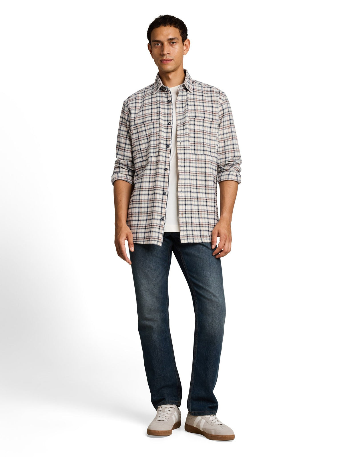 Tom Tailor Herren Hemden lang White Based Min