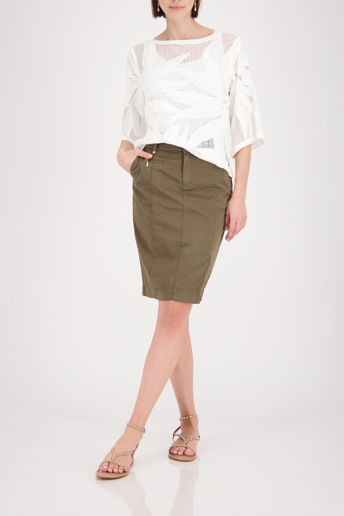 Monari Damen Pullover  Cream