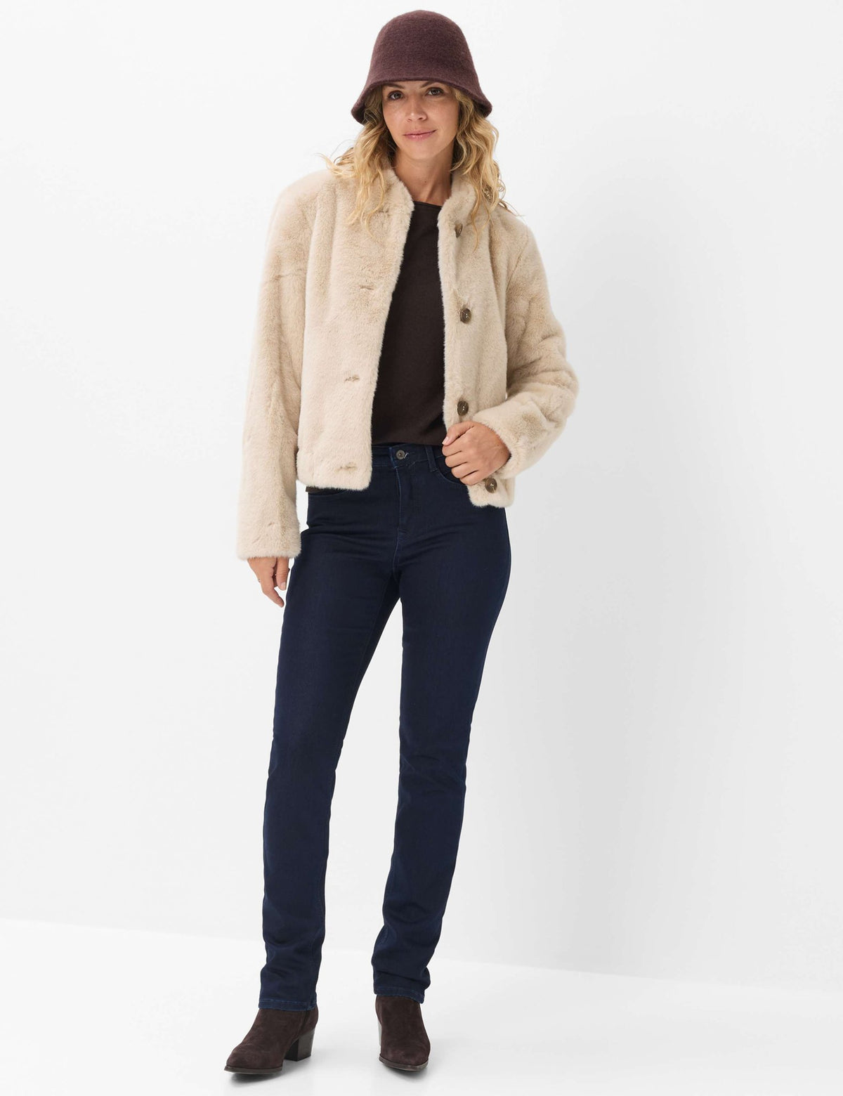 Brax Damen Jeans Clean Dark Blue