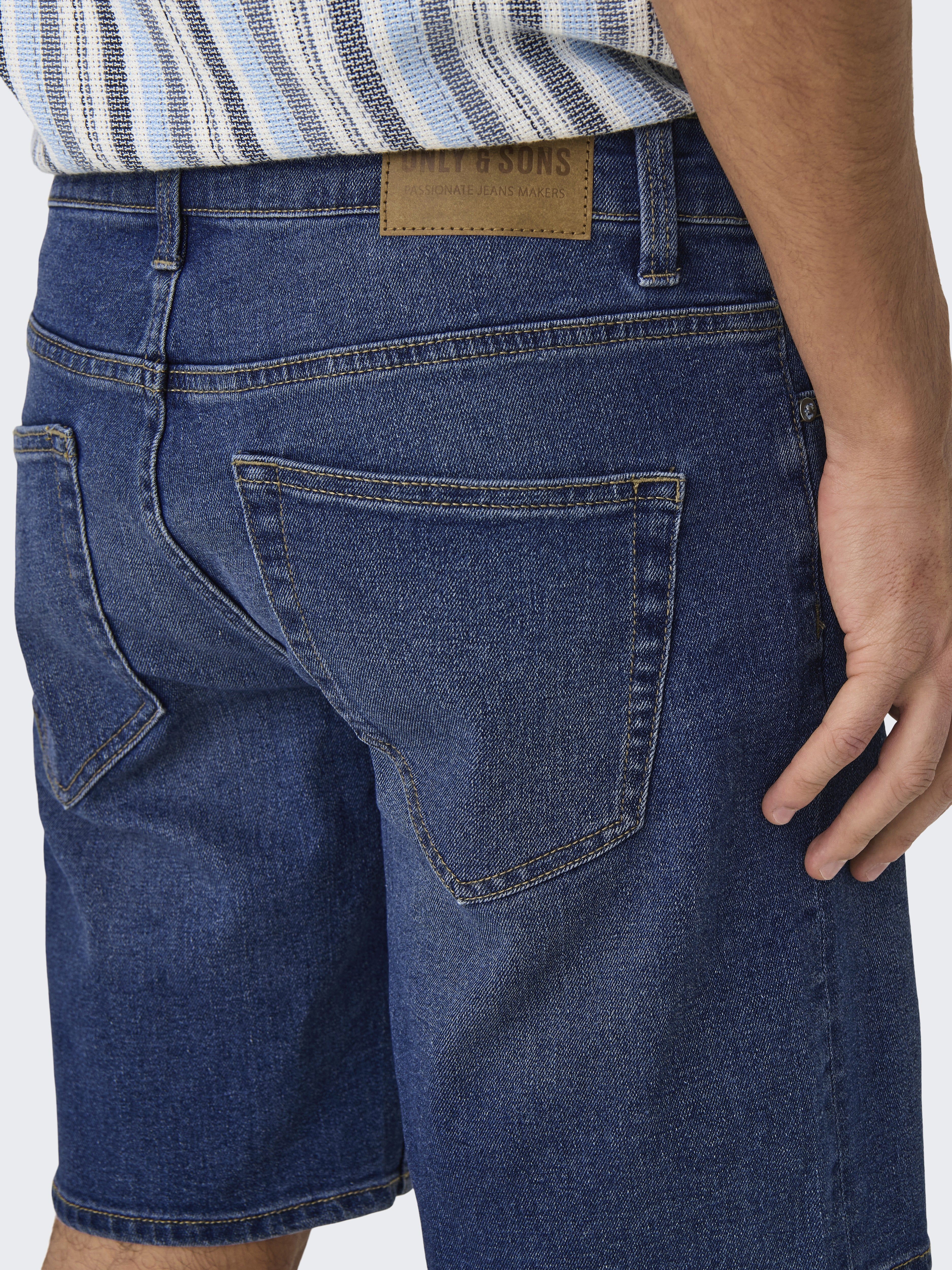 Only & Sons Herren Shorts Medium Blue Den