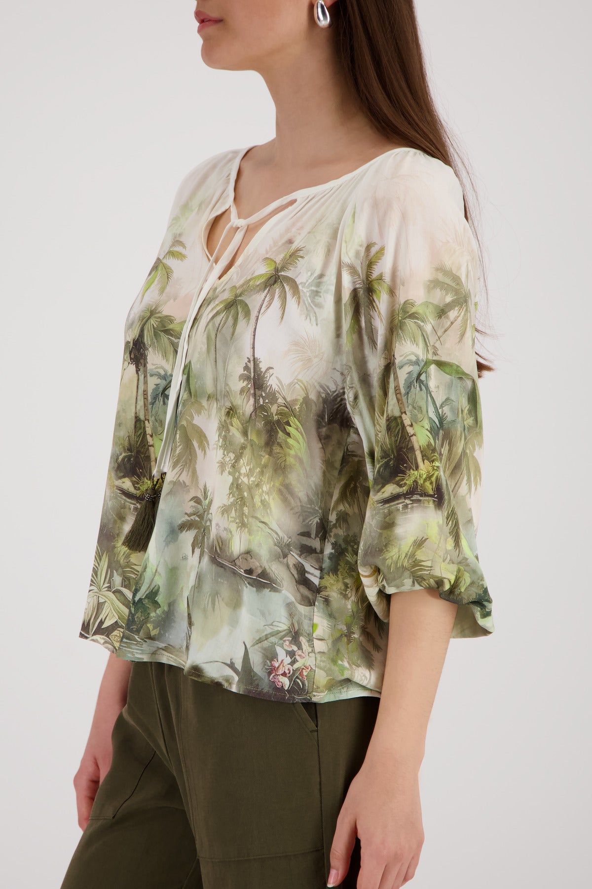 Monari Damen Blusen  Olive Gemus