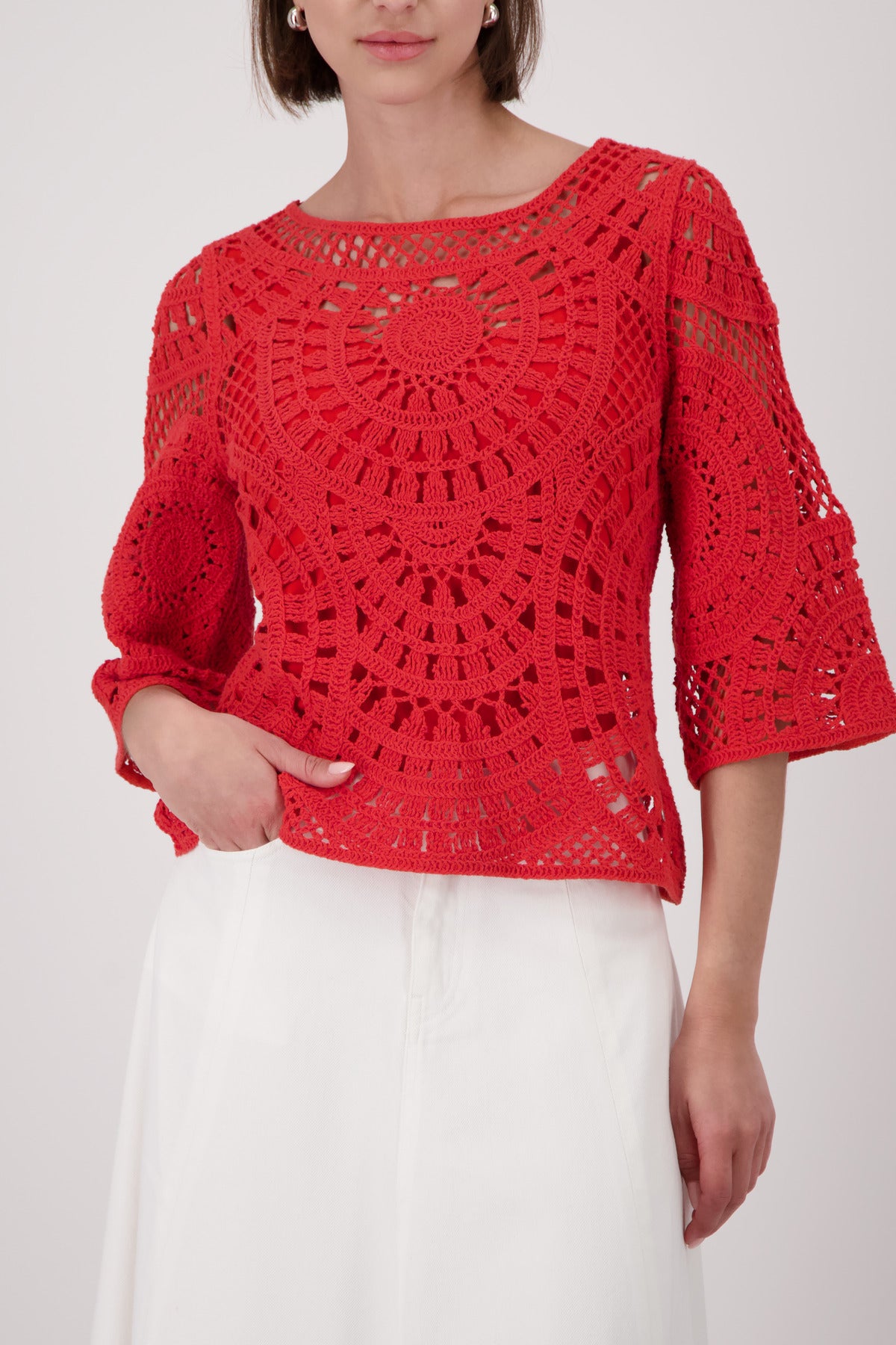 Monari Damen Pullover Coral Red