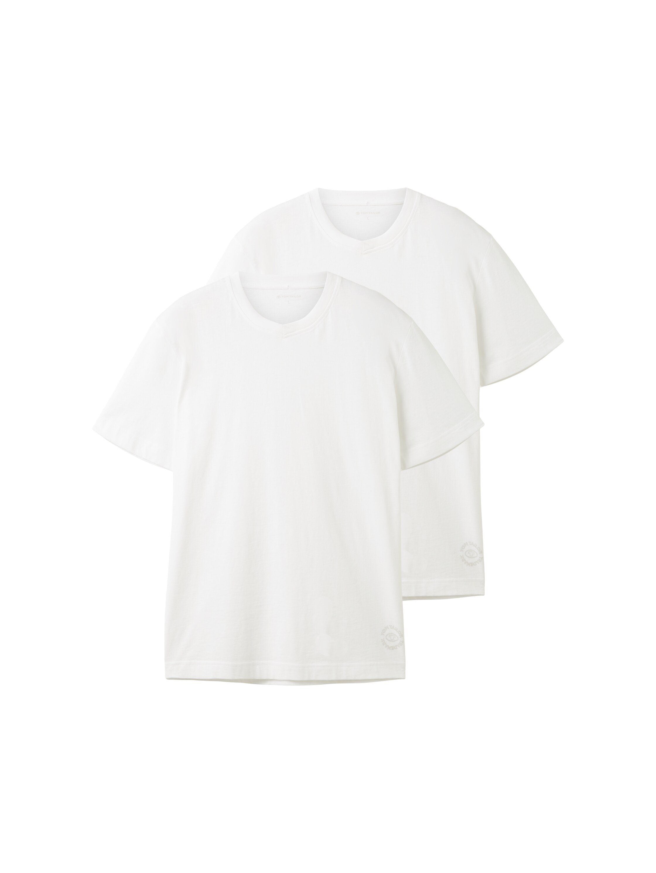 Tom Tailor Herren T-Shirts kurz White