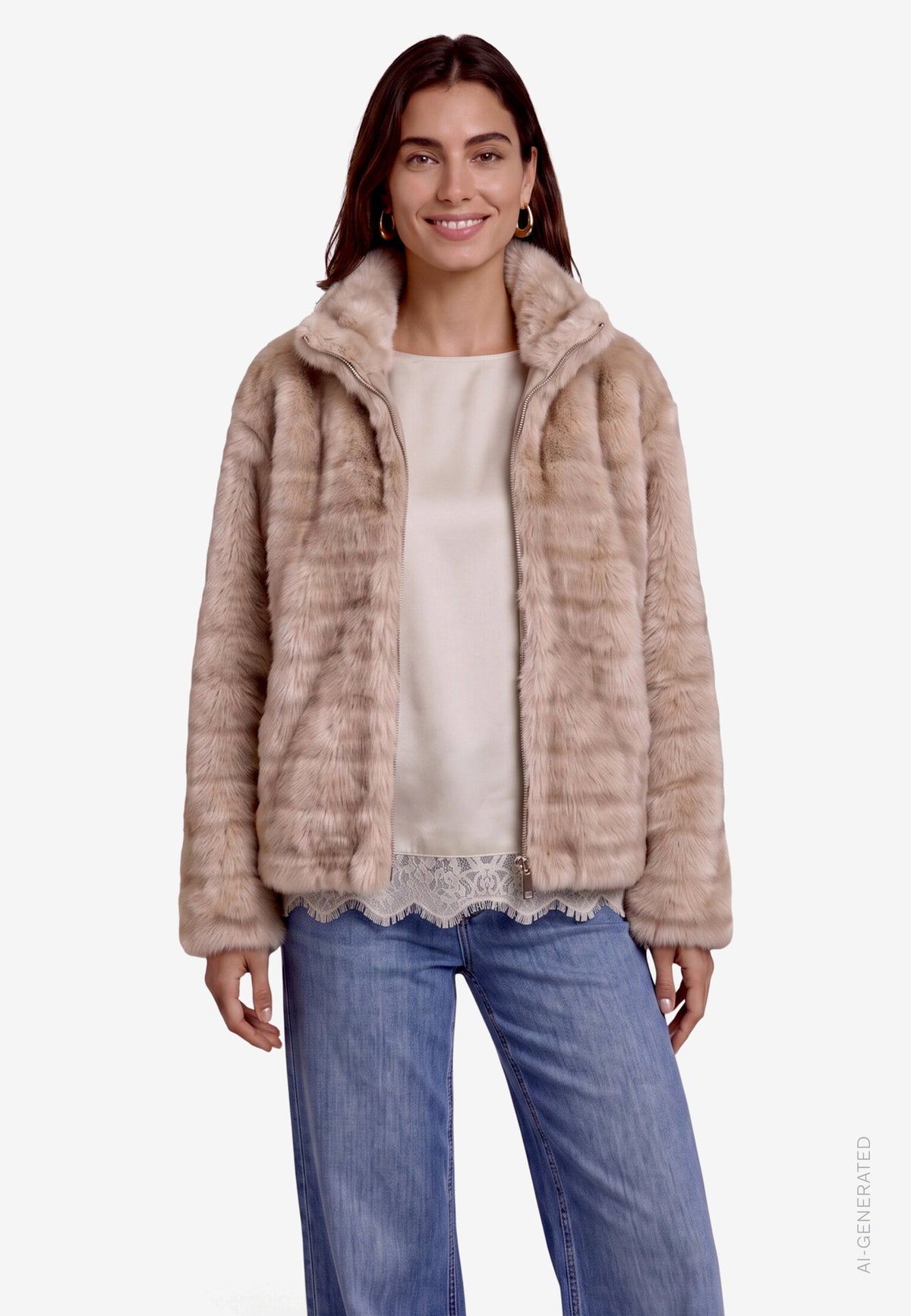 Zero Damen Jacken Cream/Brown