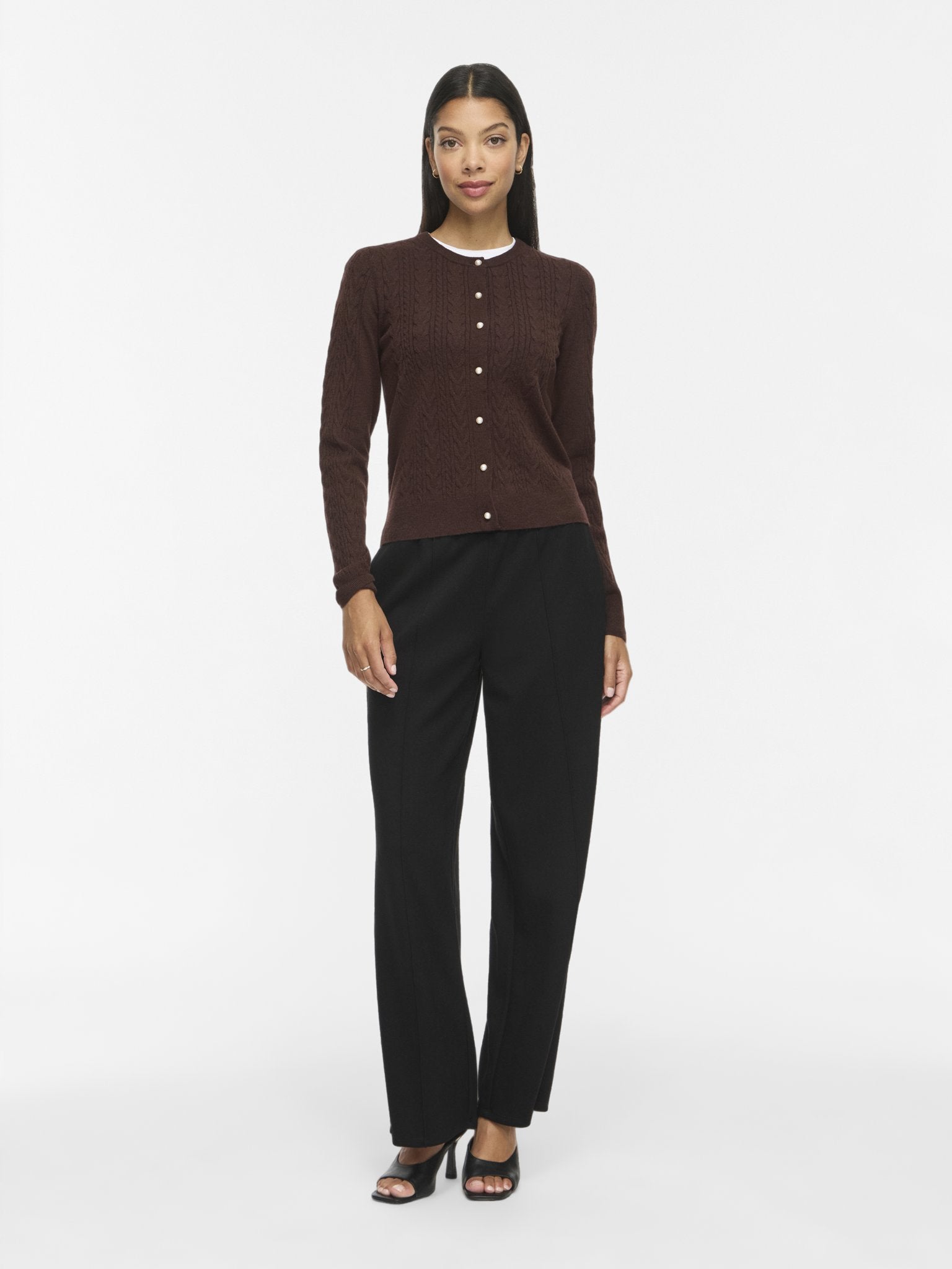 Vila Damen Strickjacken Coffee Bean