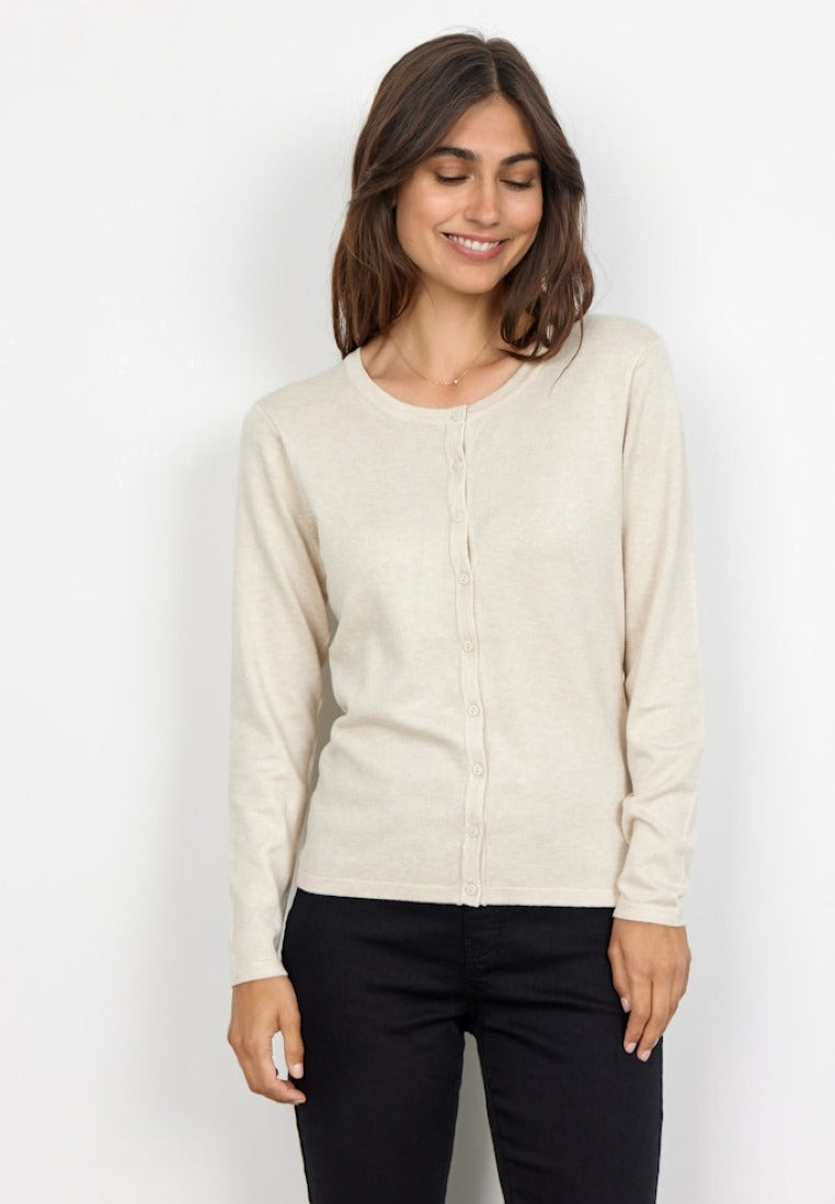Soya Concept Damen Strickjacken Cream Melange
