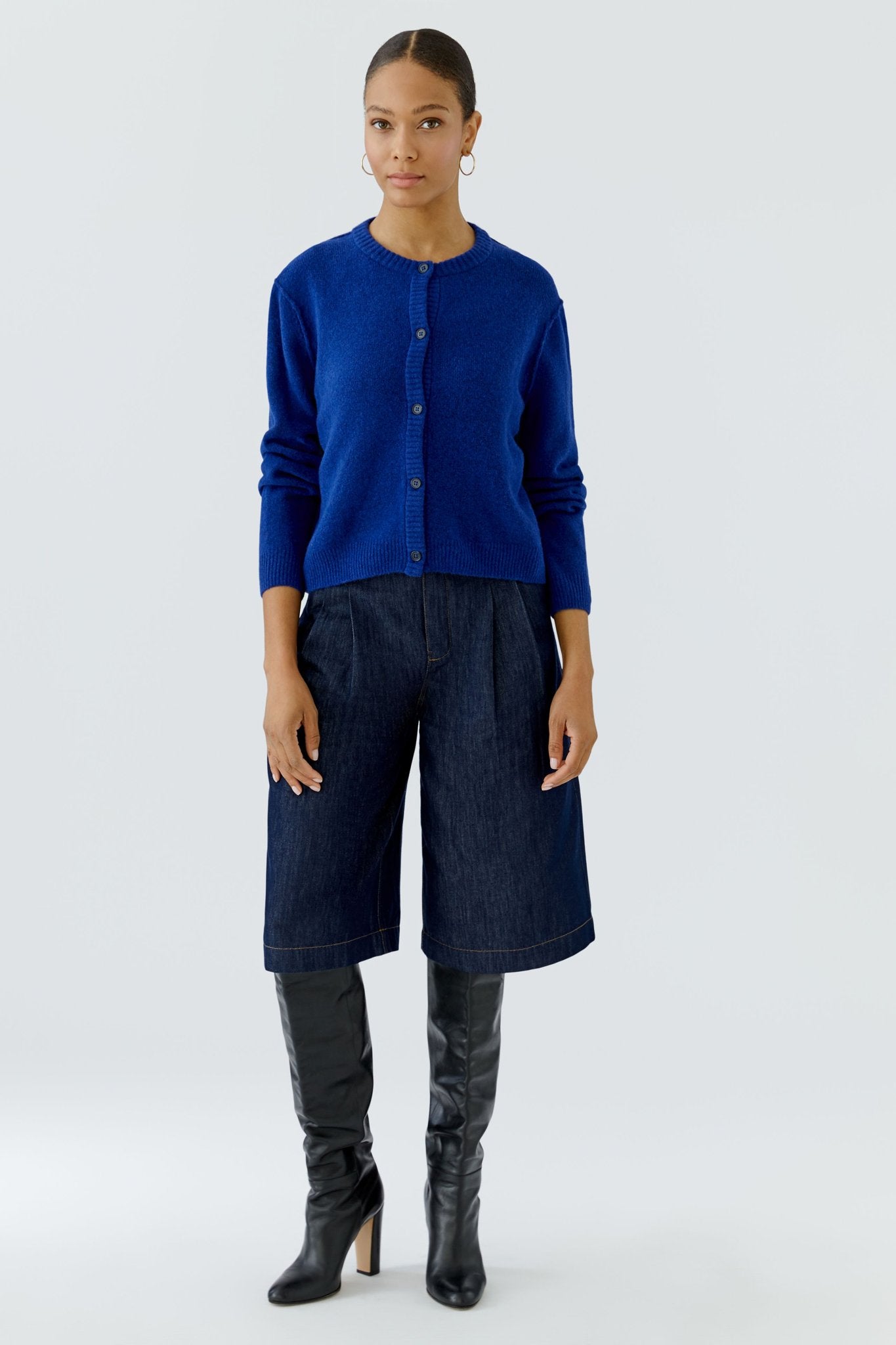 Oui Damen Strickjacken Royal Blue