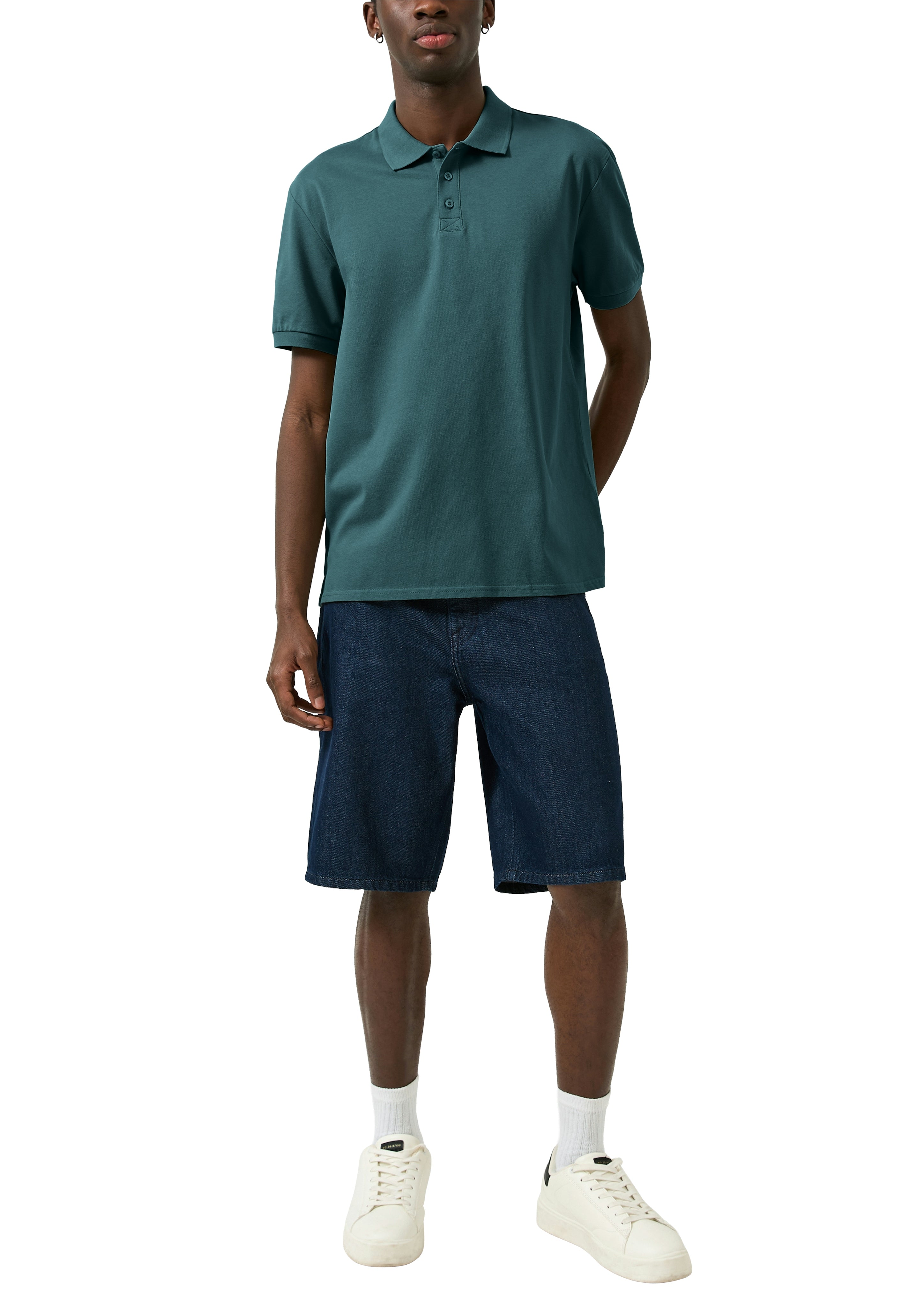 QS by S.Oliver Herren Polo-Shirts Blue Green