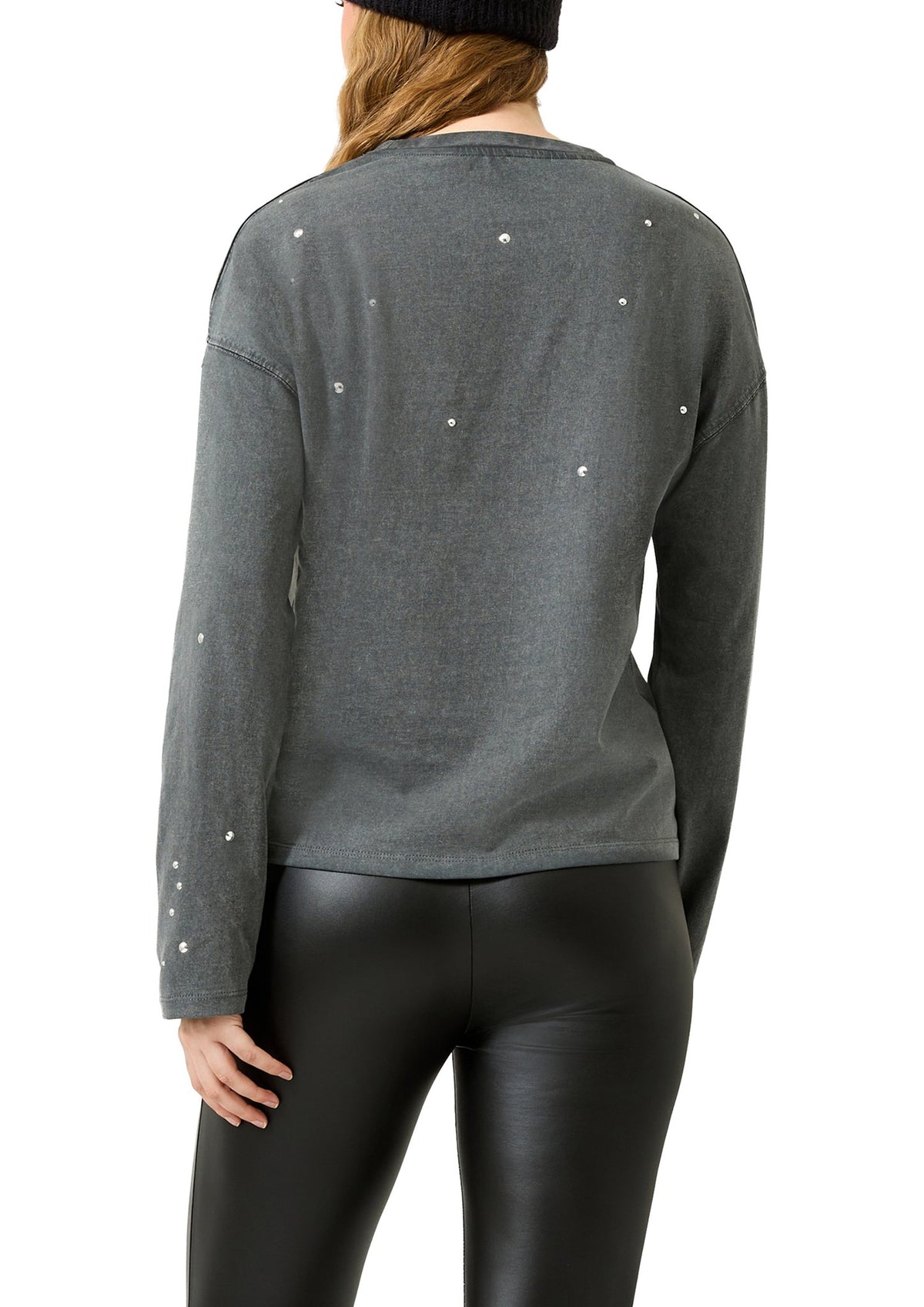 QS by S.Oliver Damen T-Shirts  Grey/Black