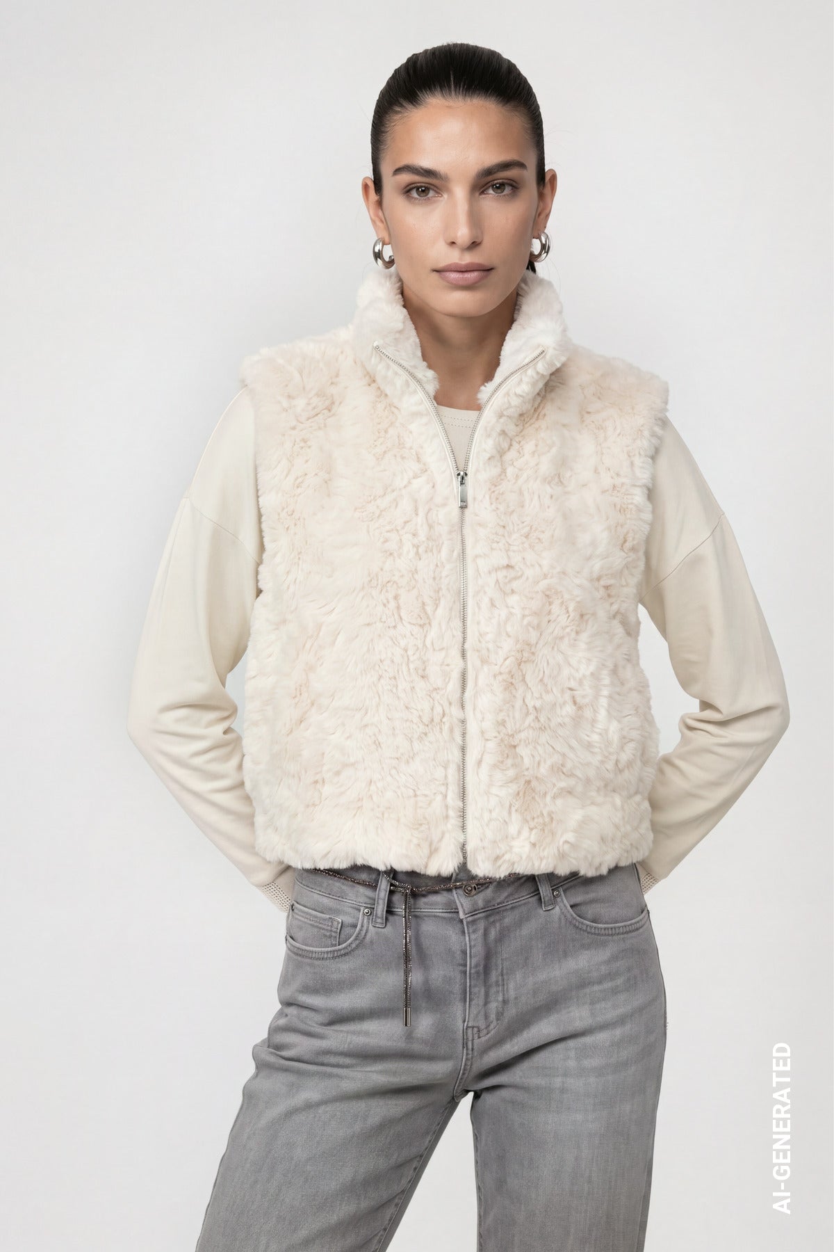 Monari Damen Outdoorwesten  Antique Whi