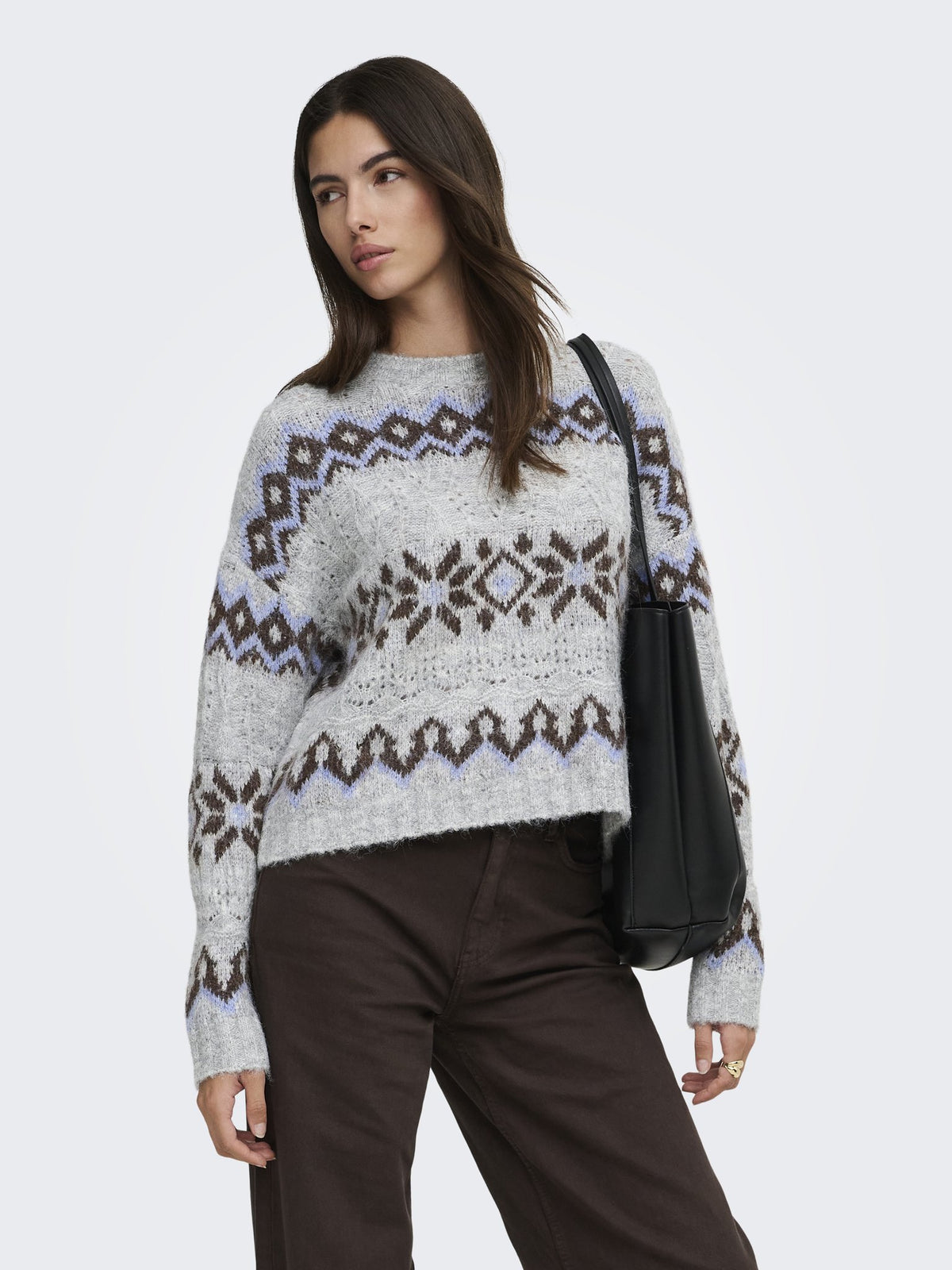 Only Damen Pullover Light Grey Mela