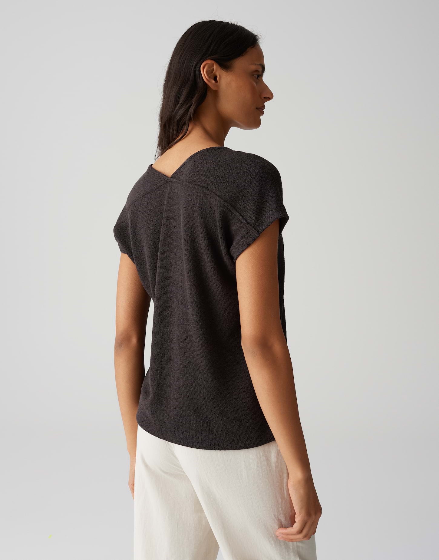 Opus Damen T-Shirts Midnight Brown