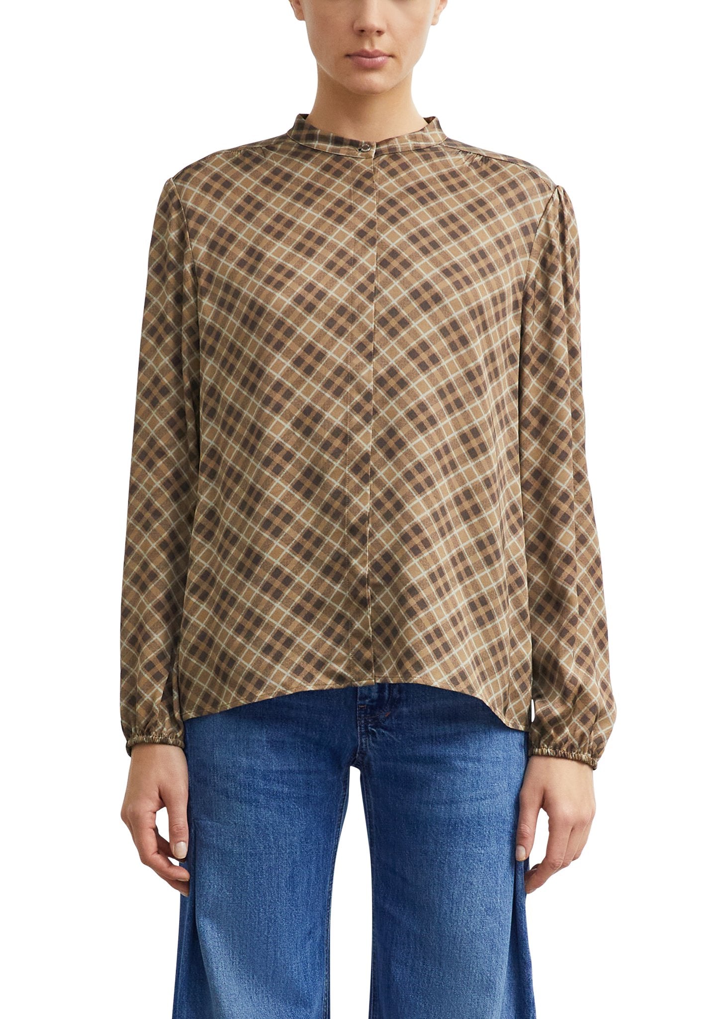 Comma Damen Blusen A Brown