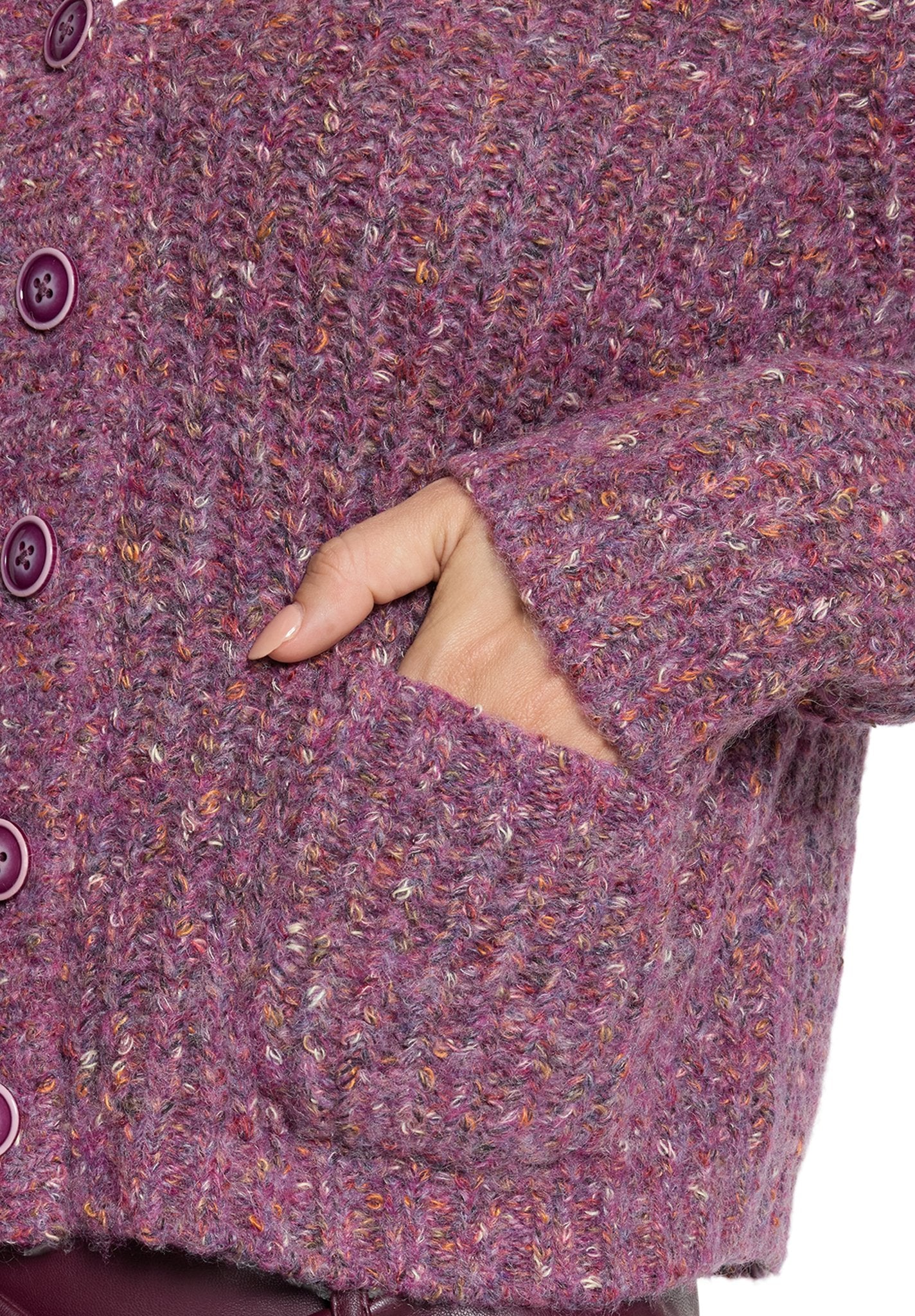Cartoon Damen Strickjacken Dark Purple Mel