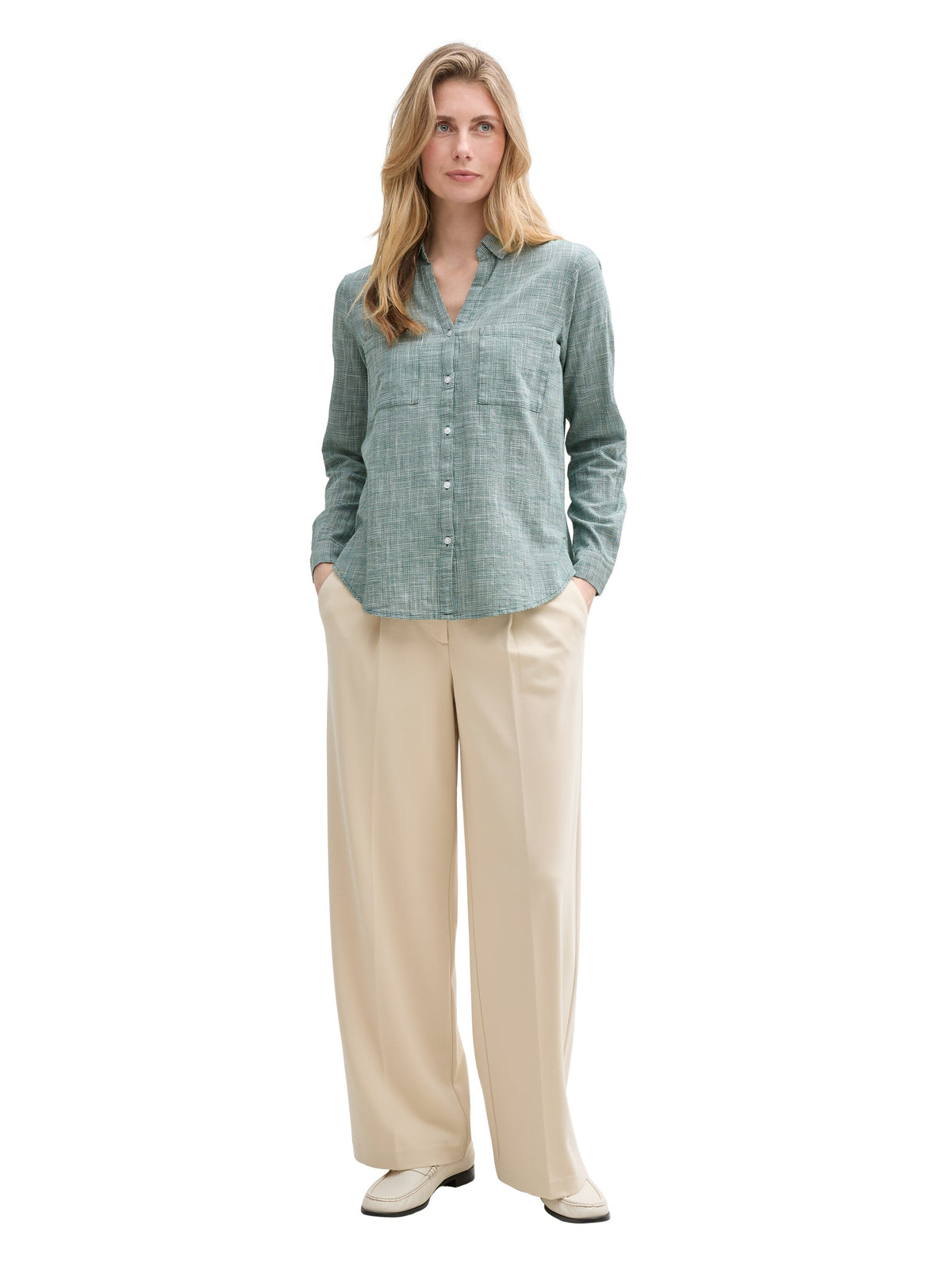 Tom Tailor Damen Blusen kurz Explorer Green