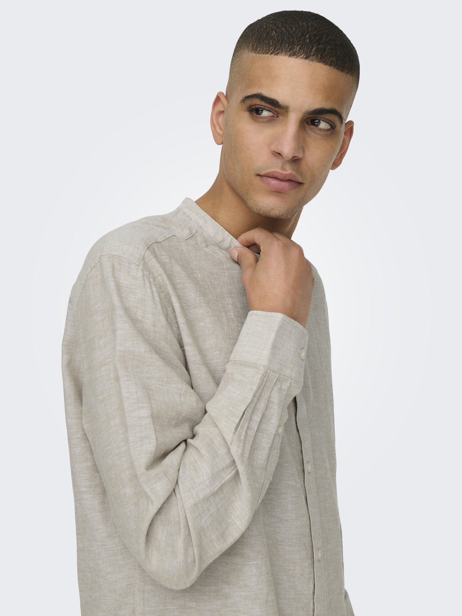 Only & Sons Herren Hemden lang Chinchilla