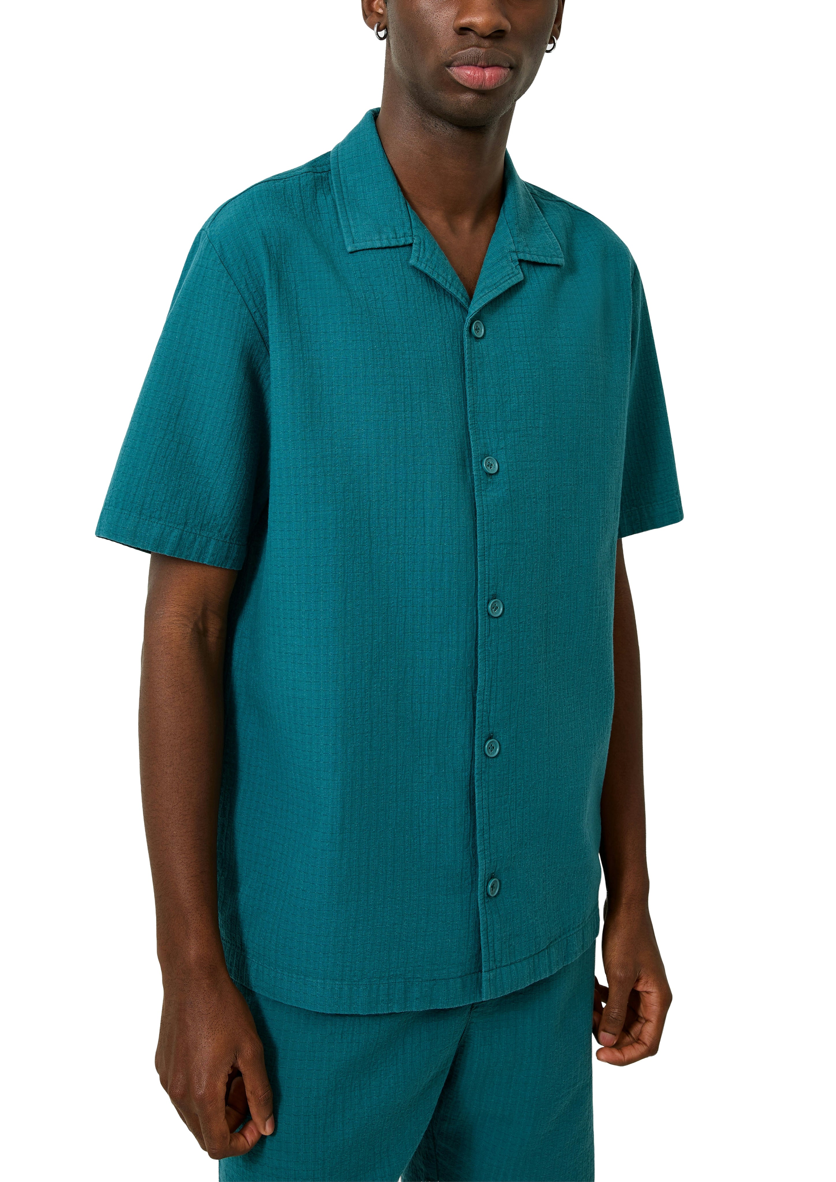 QS by S.Oliver Herren Hemden kurz Blue Green