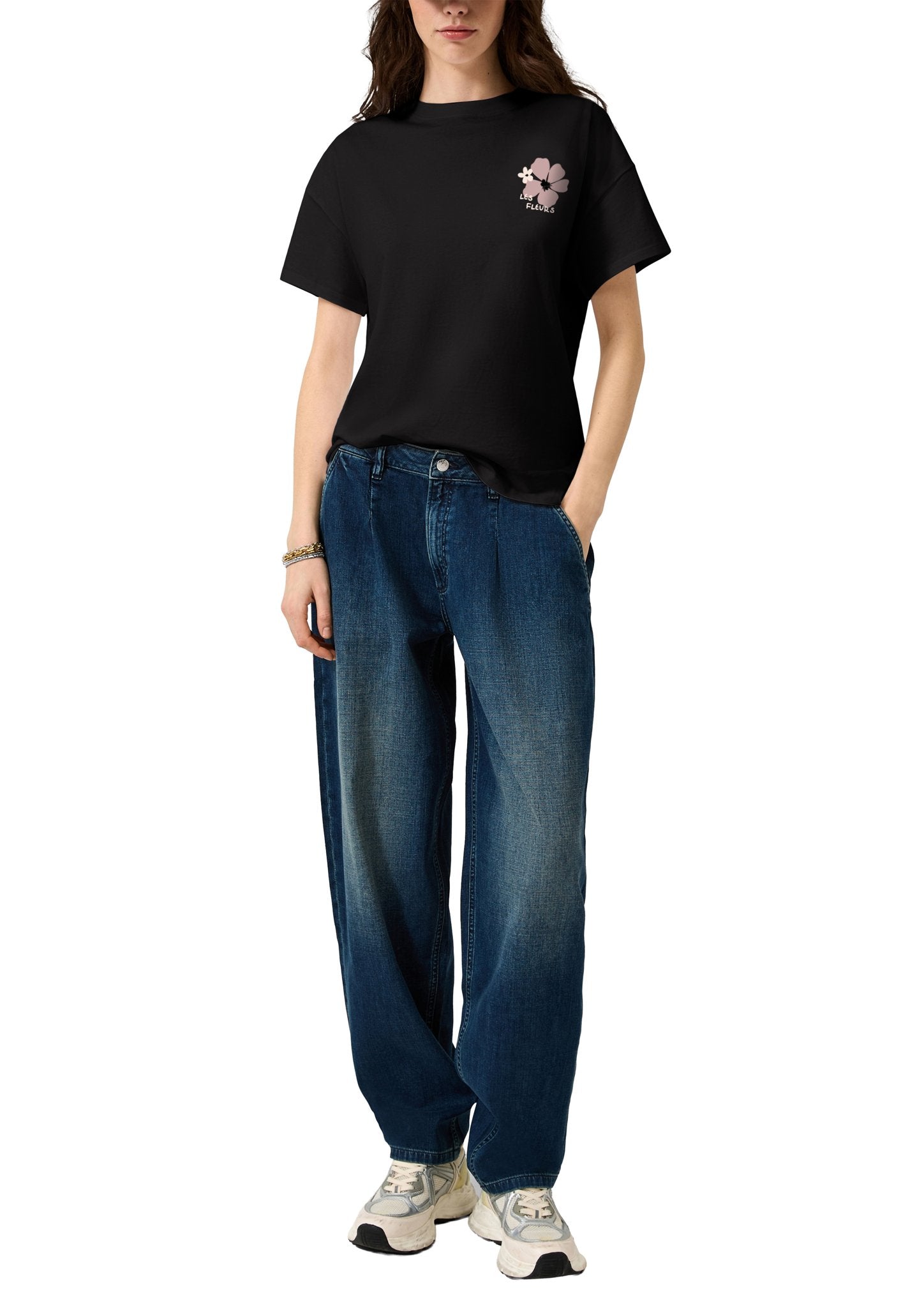 QS by S.Oliver Damen T-Shirts Grey/Black