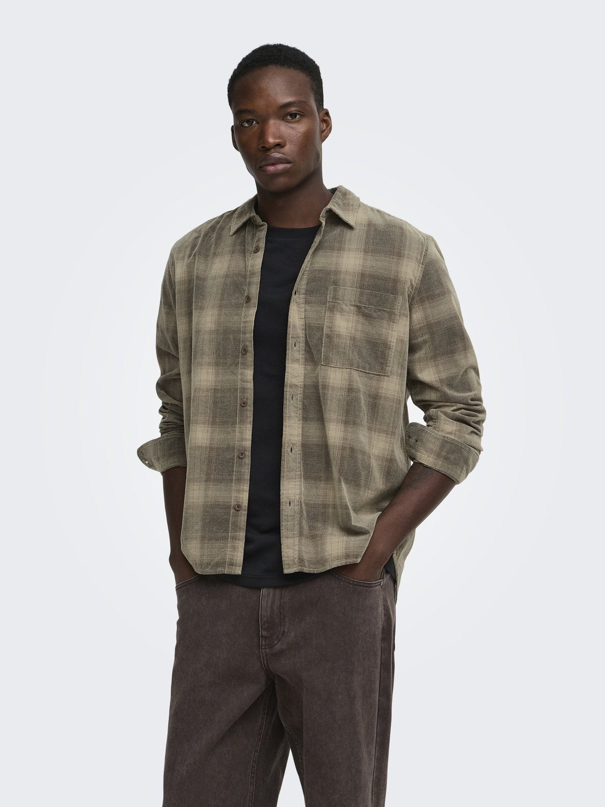 Only & Sons Herren Hemden lang Soft Silt/Twill