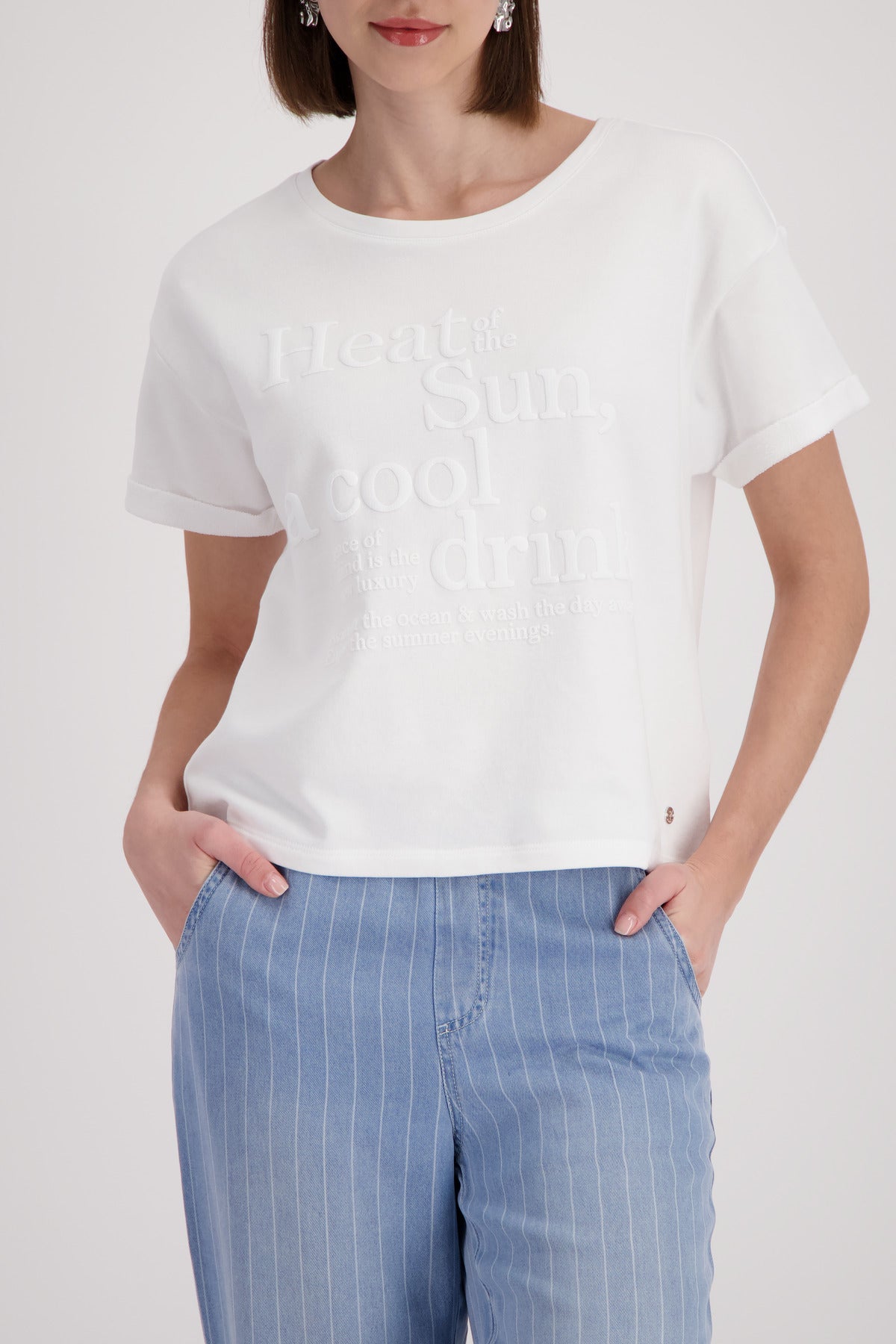 Monari Damen T-Shirts  Cream