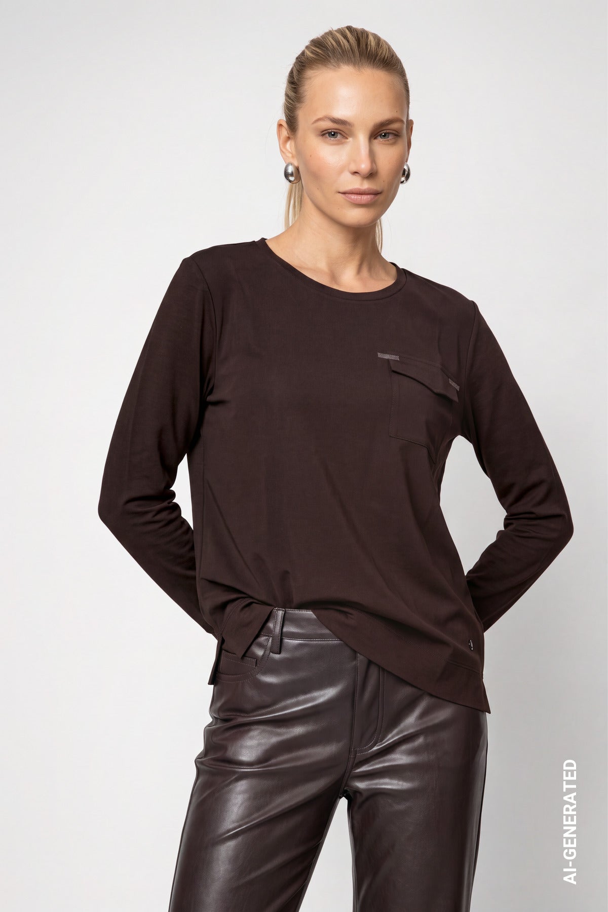 Monari Damen T-Shirts  Black Coffe