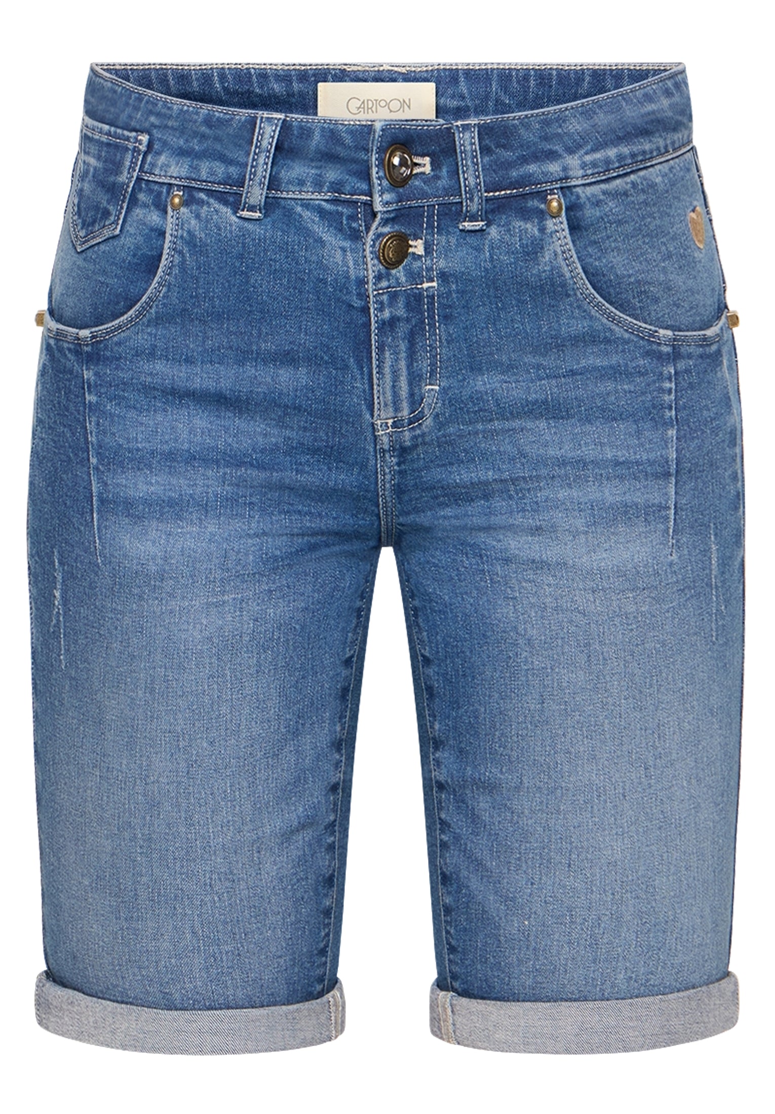 Cartoon Damen Shorts Middle Blue Den