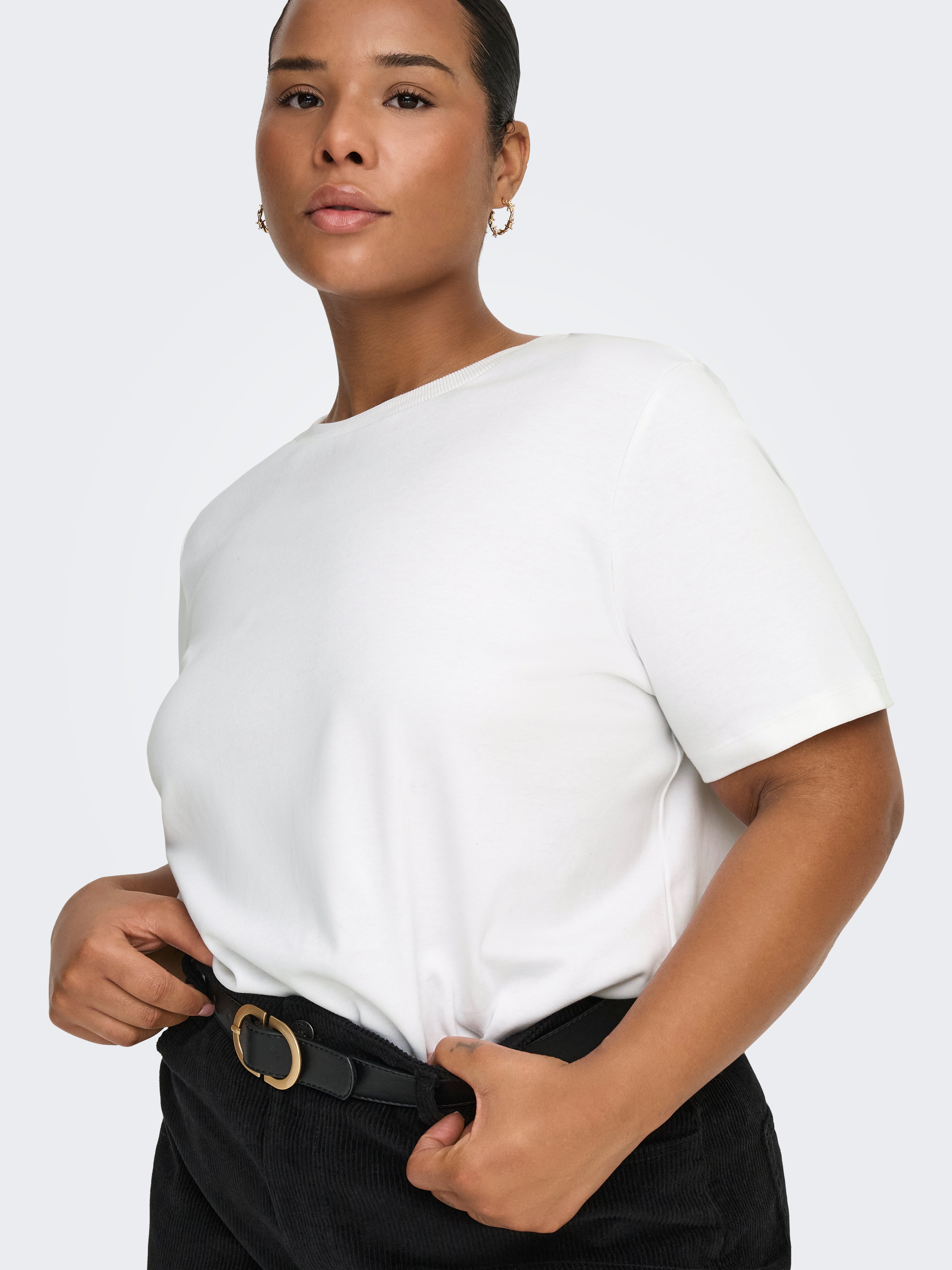 Only Carmakoma Damen T-Shirts Bright White
