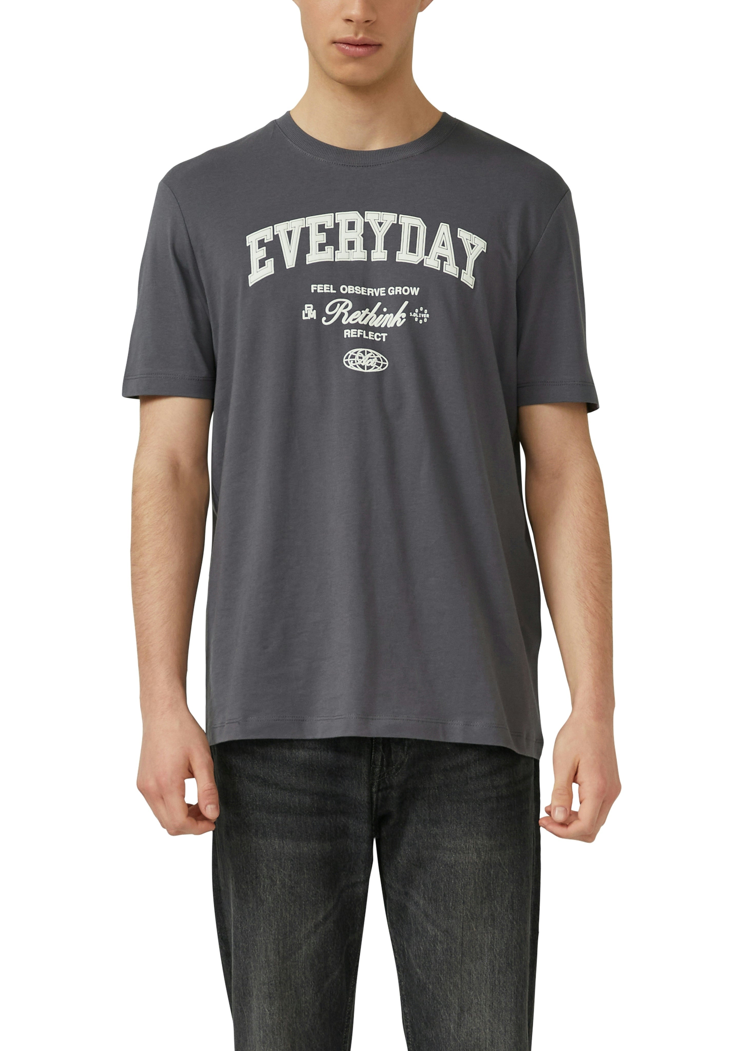 S. Oliver red Herren T-Shirts kurz Grey/Black