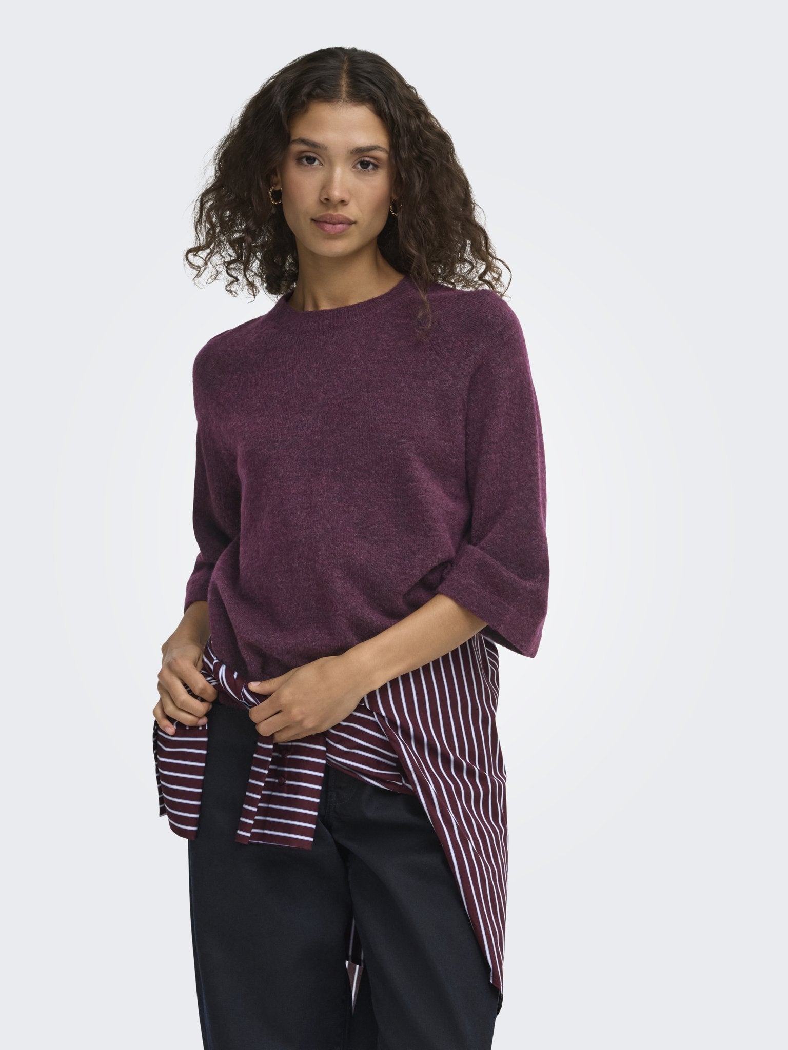 only Damen Pullover Mauve Wine/Mela