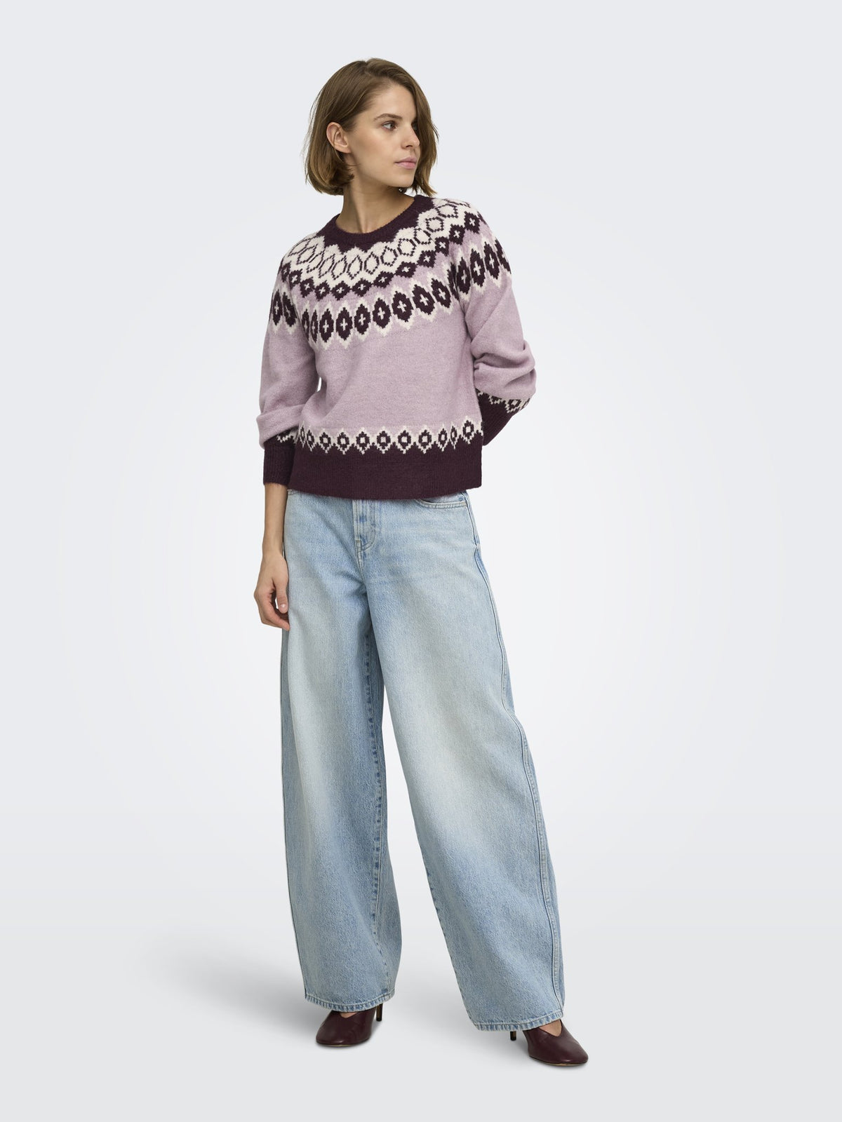 Only Damen Pullover Fig/Keepsake Li