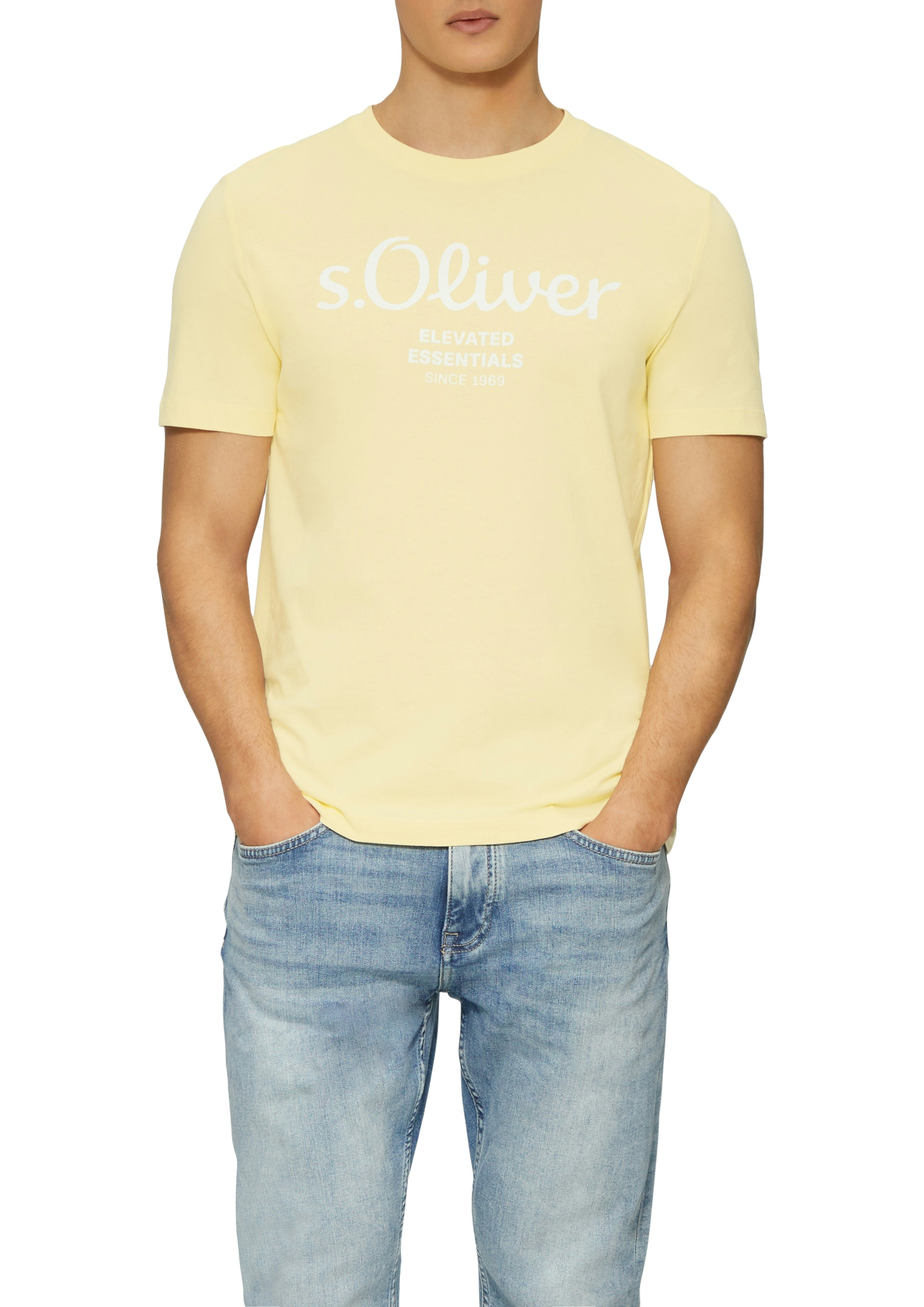 S. Oliver red Herren T-Shirts kurz Yellow