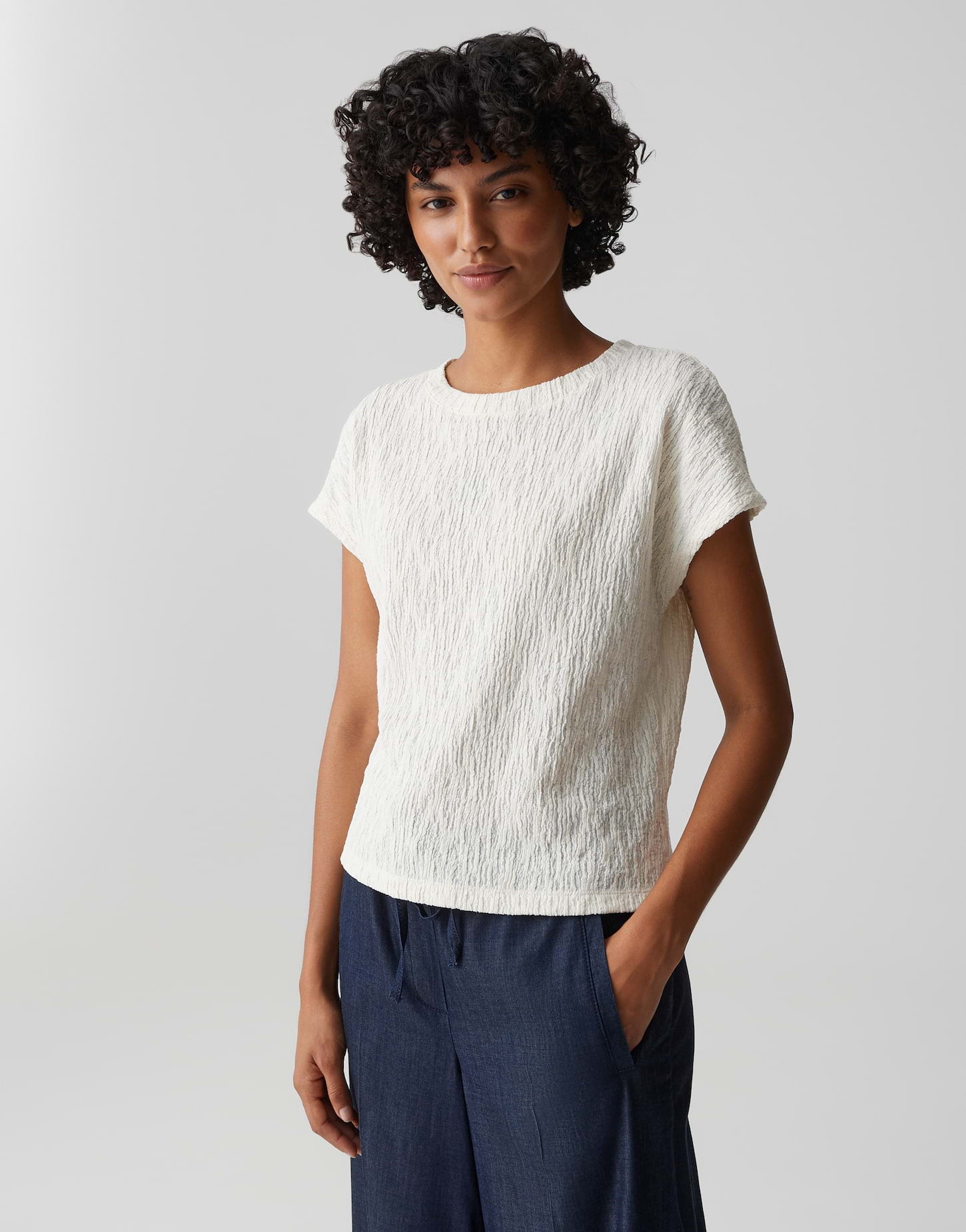 Opus Damen T-Shirts Milk