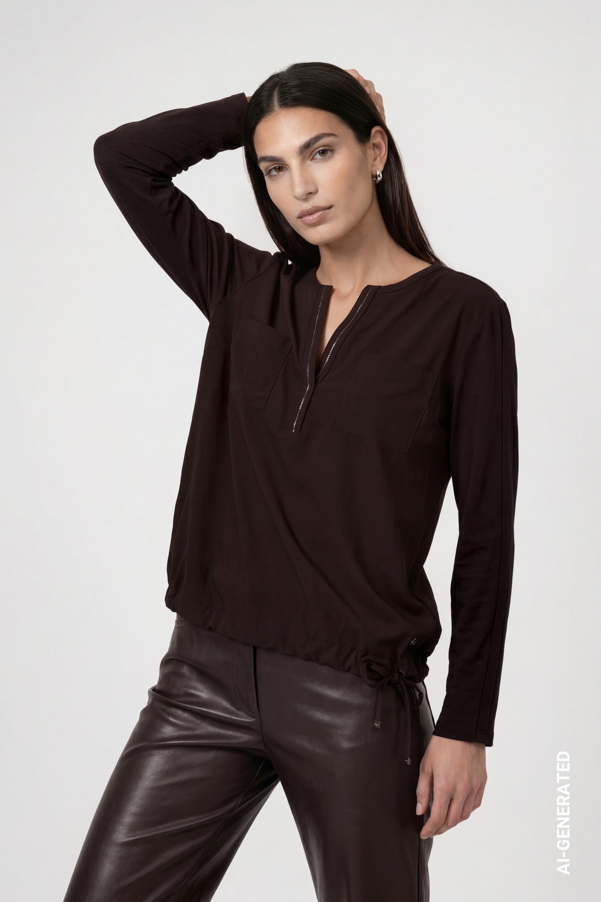 Monari Damen T-Shirts Black Coffe