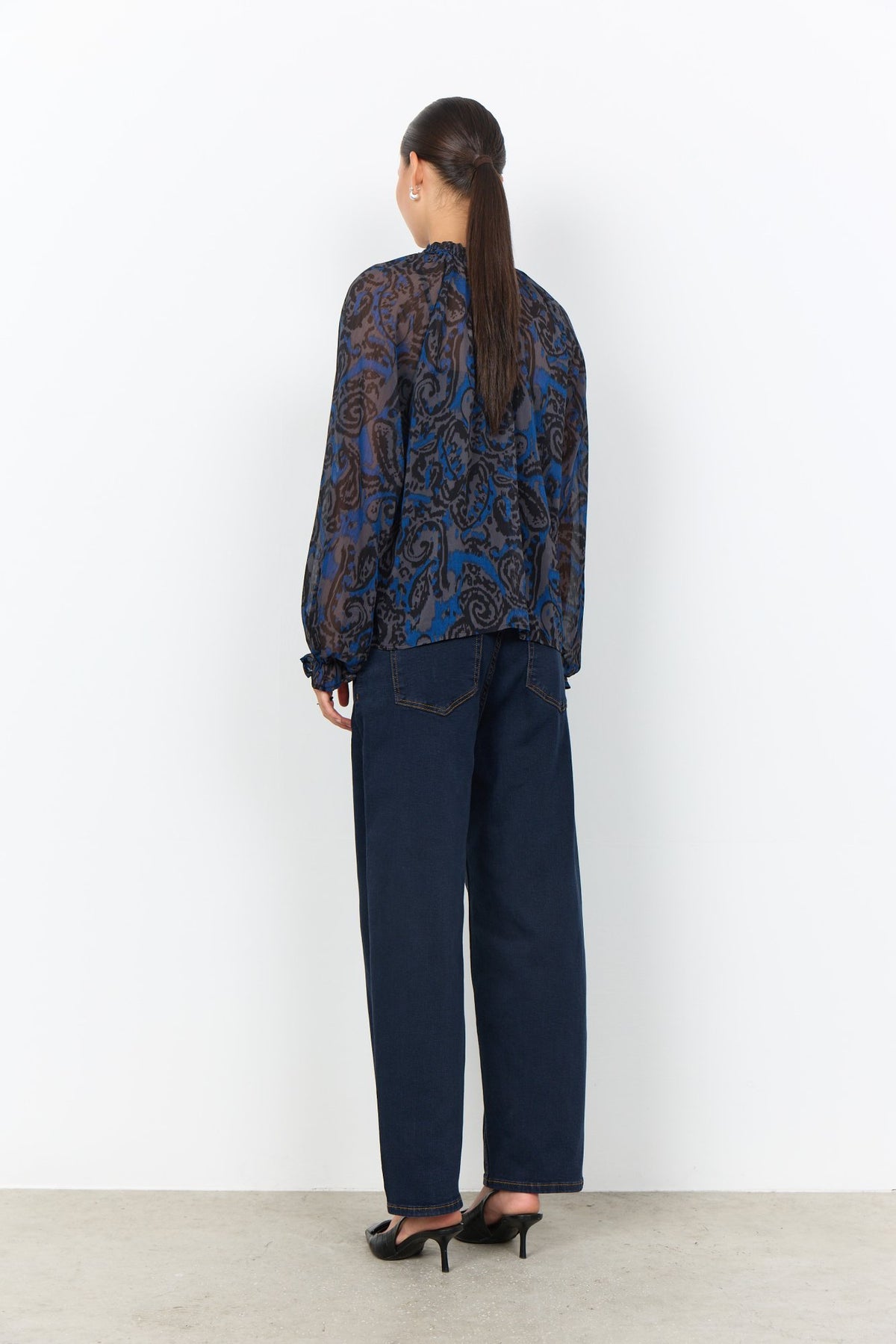 Soya Concept Damen T-Shirts Navy Peony Comb