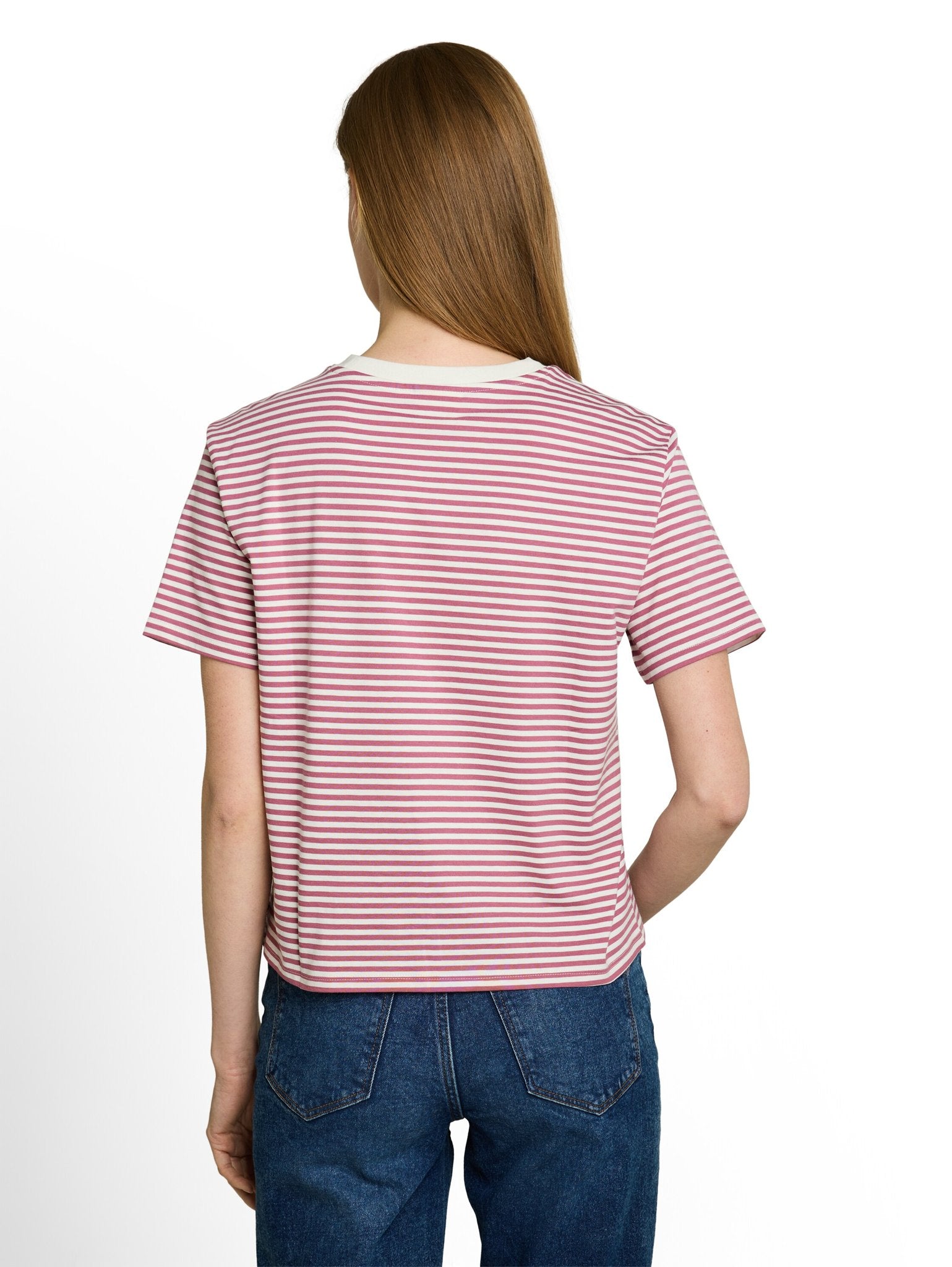 Tom Tailor denim Damen T-Shirts Mauve White Str